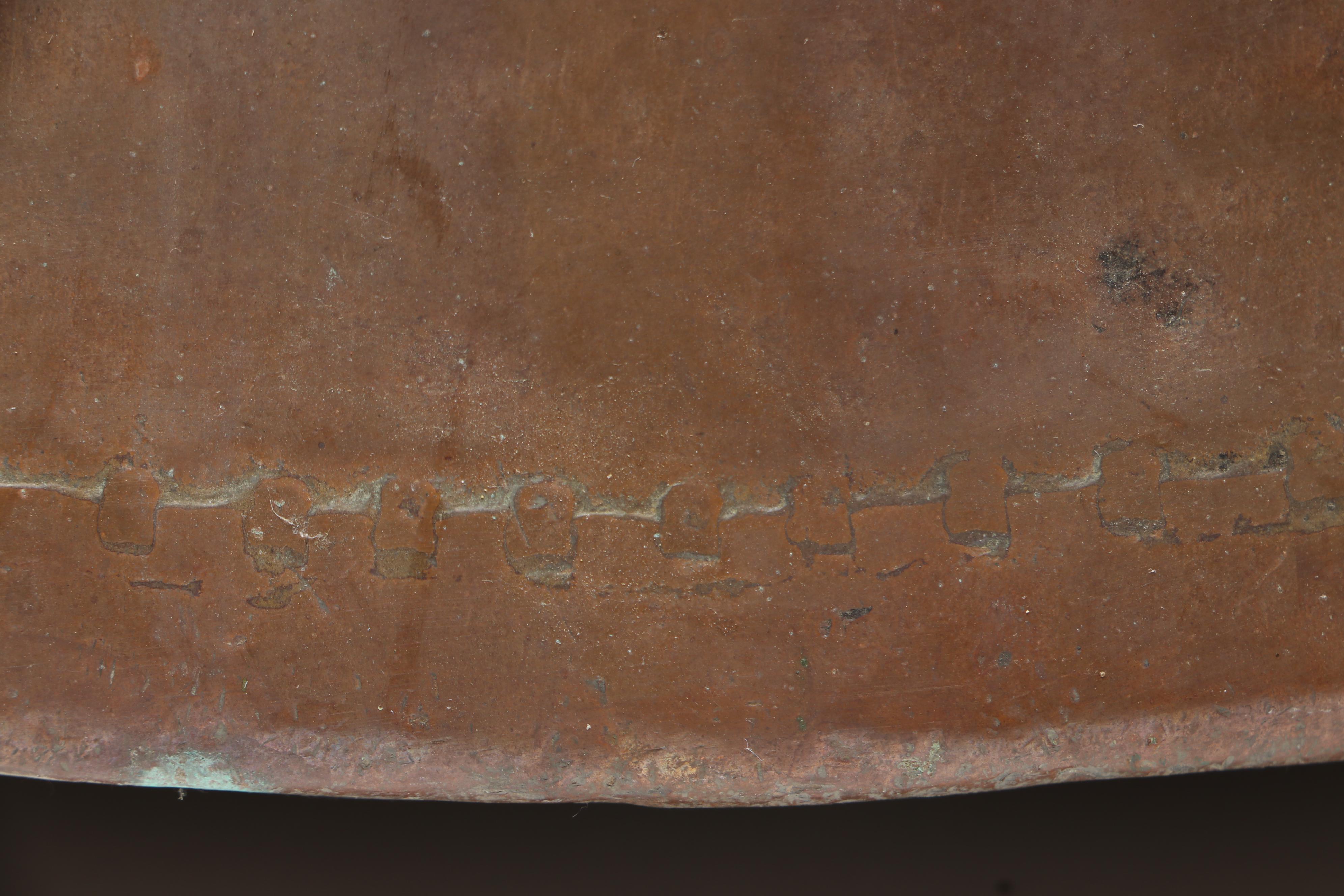 Hammered Copper Cauldron with Forged Iron Handles