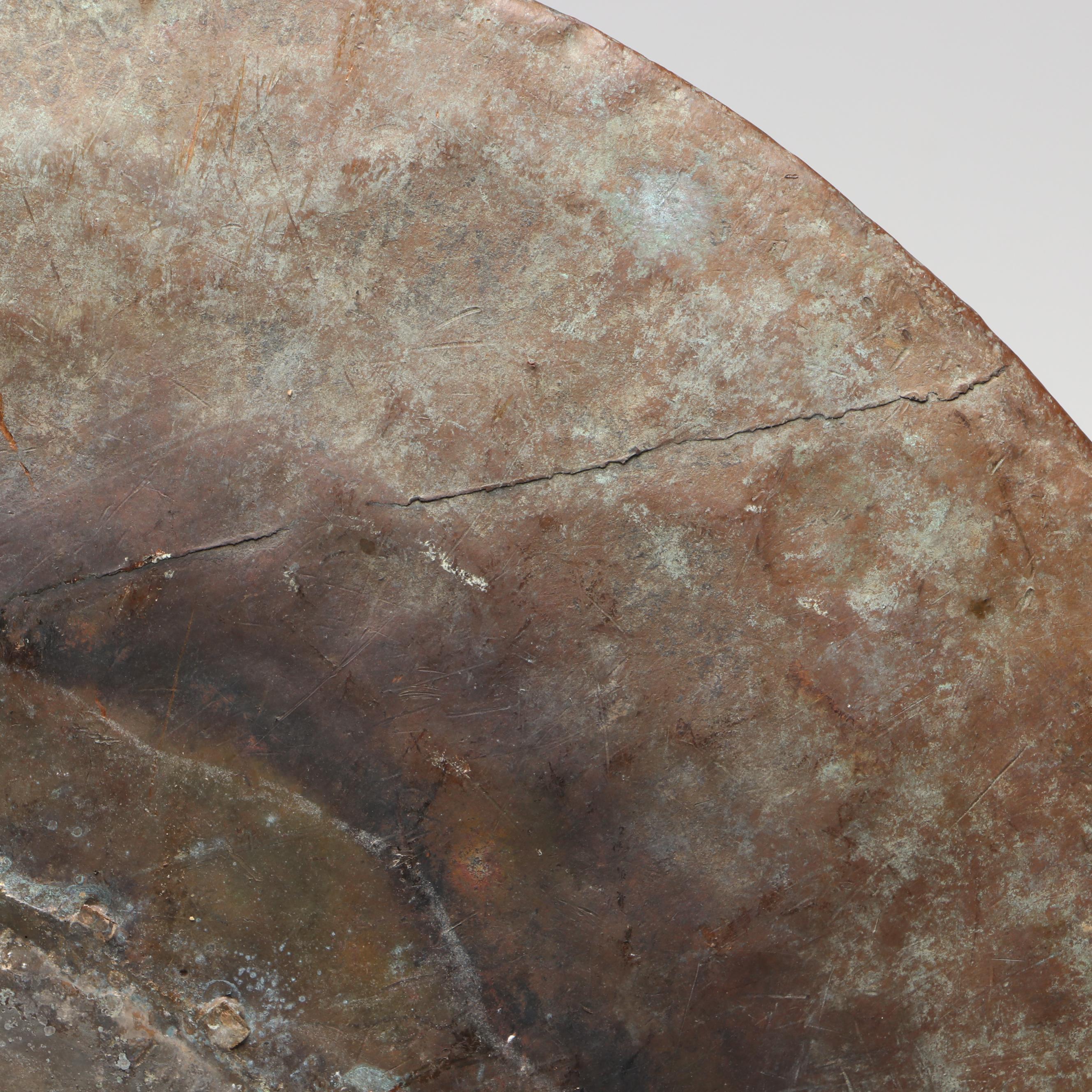 Hammered Copper Cauldron with Forged Iron Handles