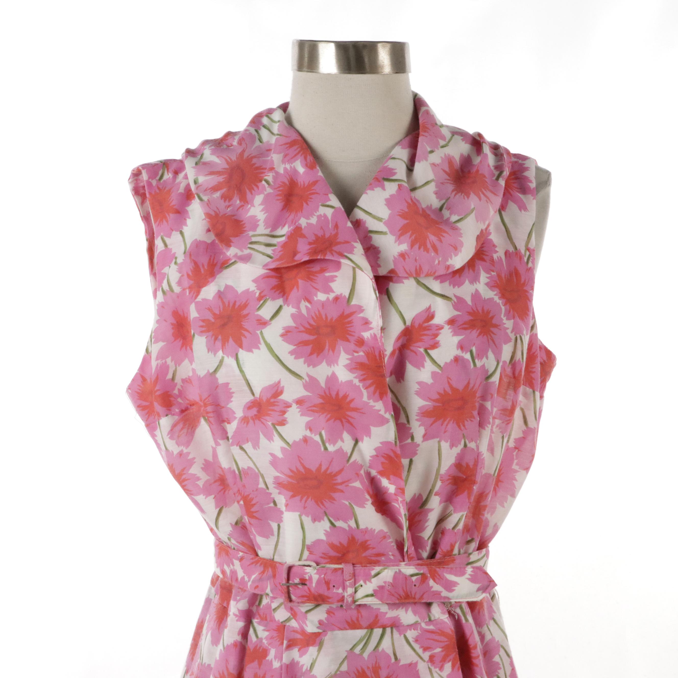 George Small Floral Print Ruffled Shift Dress & Other Floral Print Belted Dress