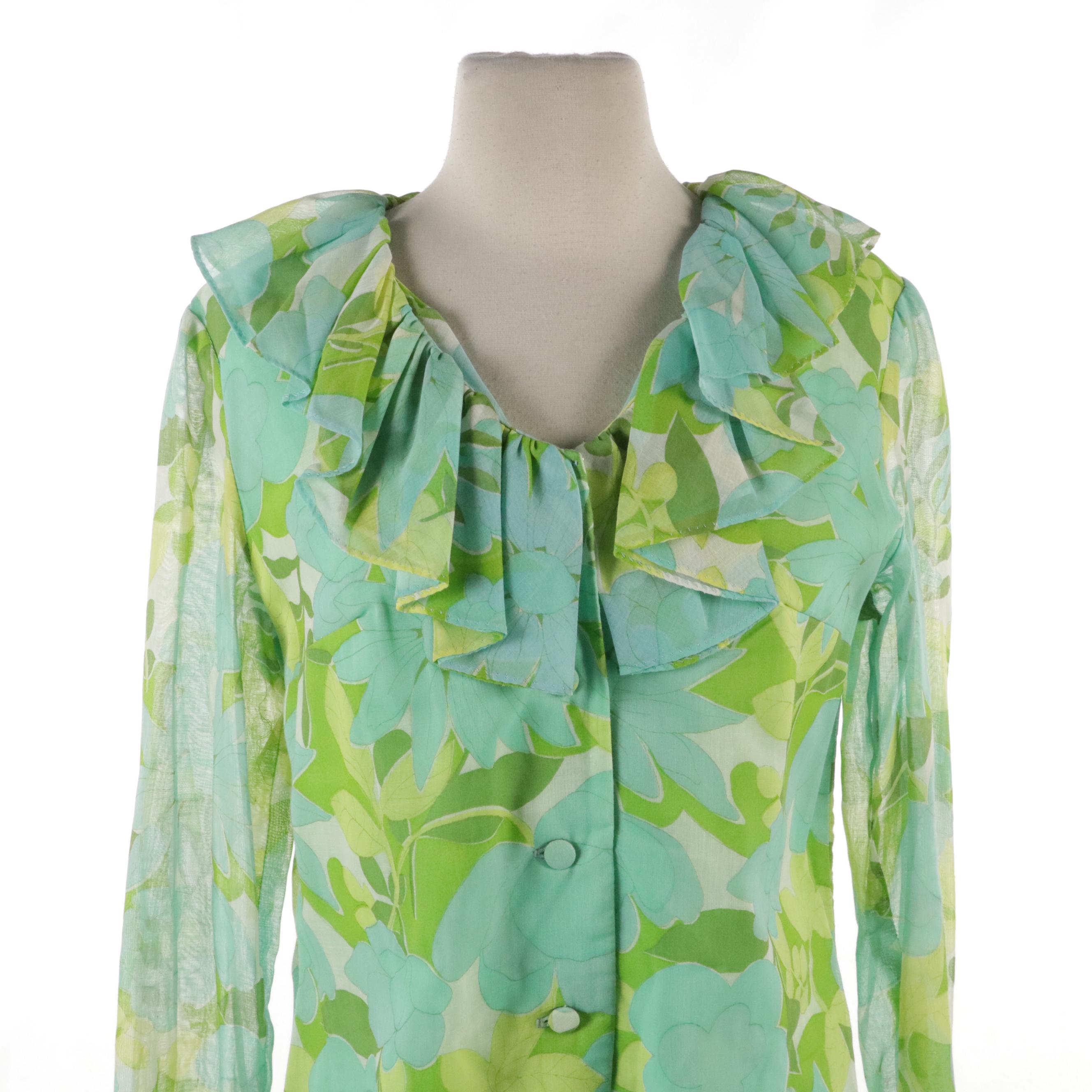 George Small Floral Print Ruffled Shift Dress & Other Floral Print Belted Dress