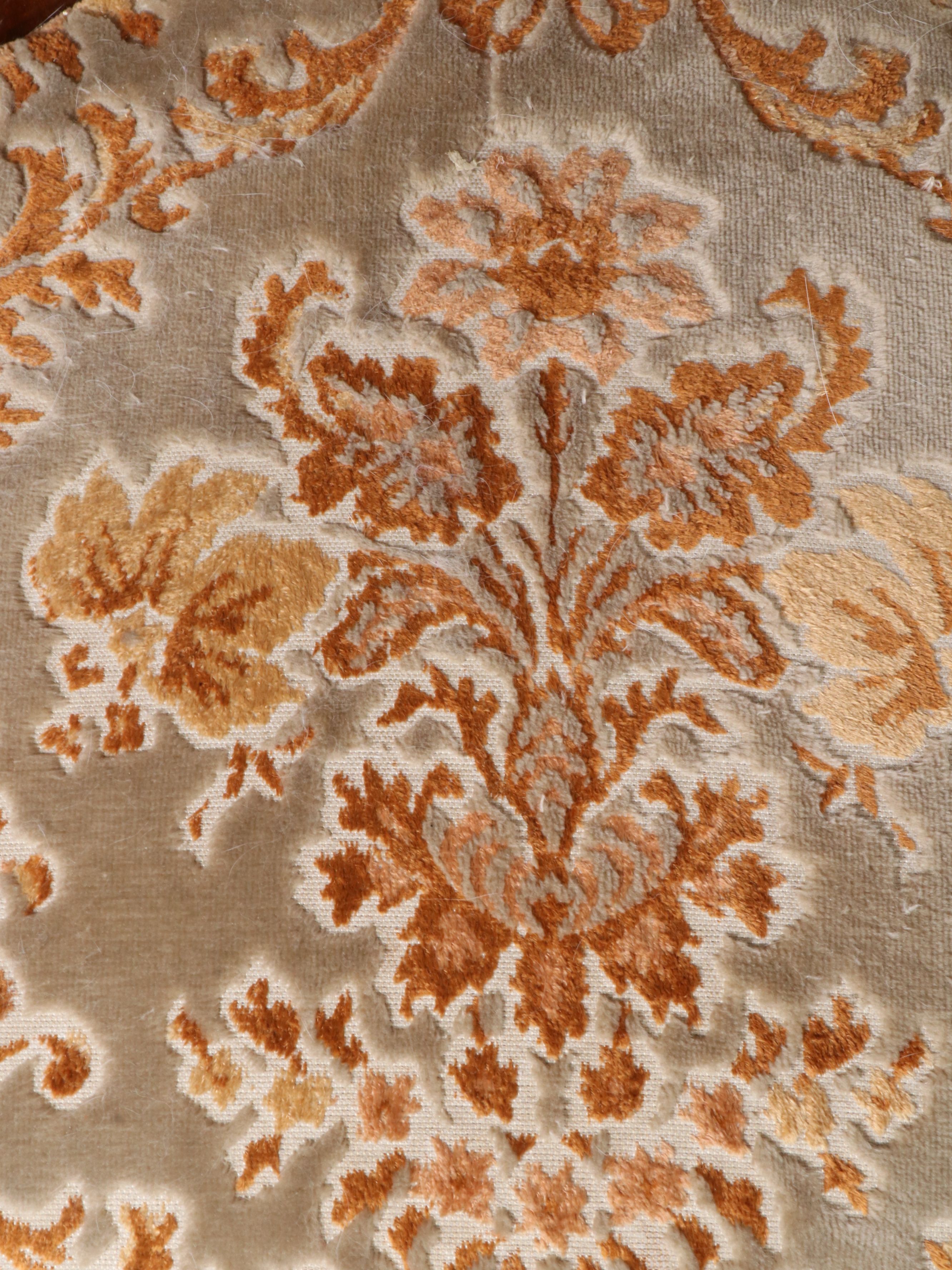 Four Louis XV Style Carved Walnut Upholstered Side Chairs