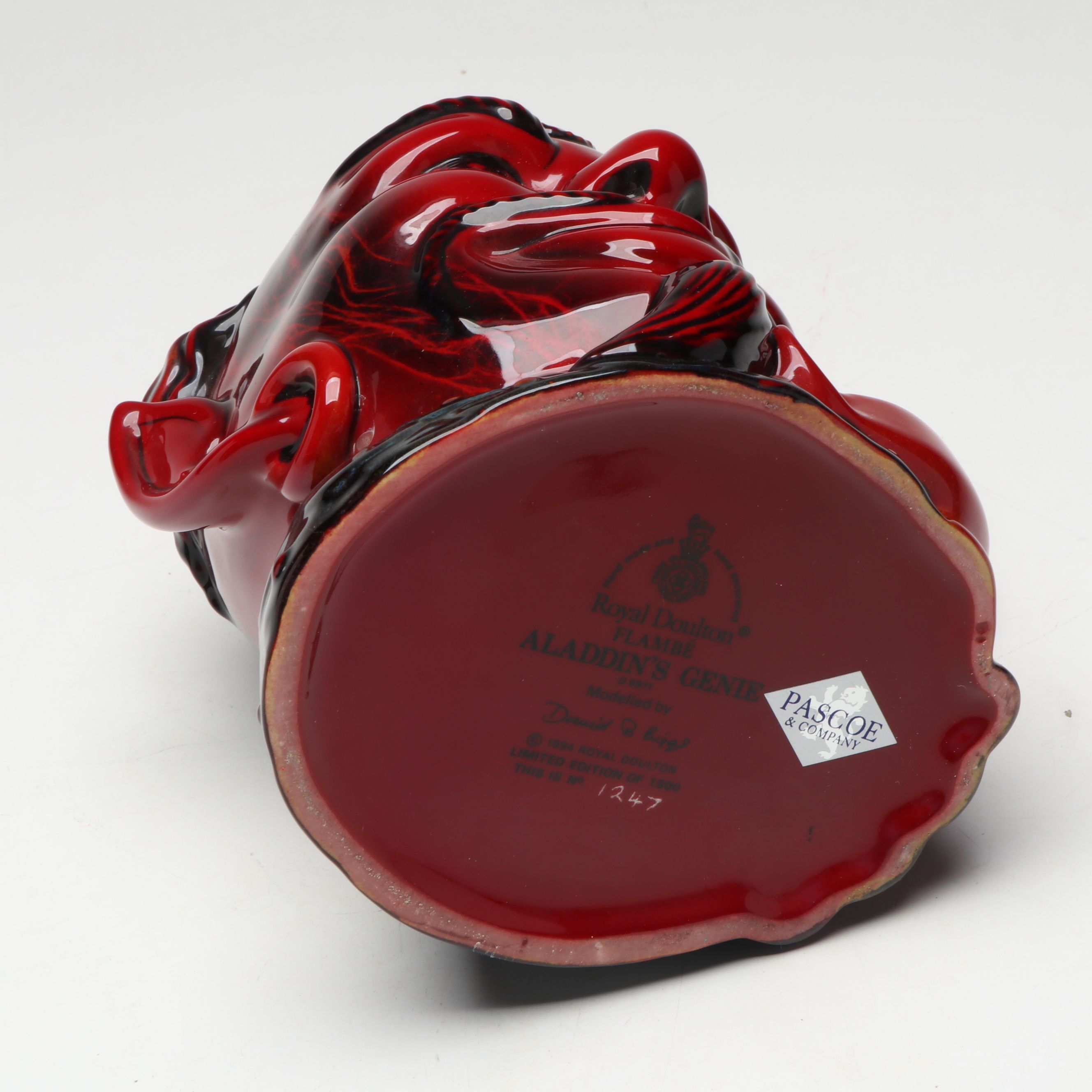 Royal Doulton "Aladdin's Genie" Limited Edition Flambé Character Jug, 1994