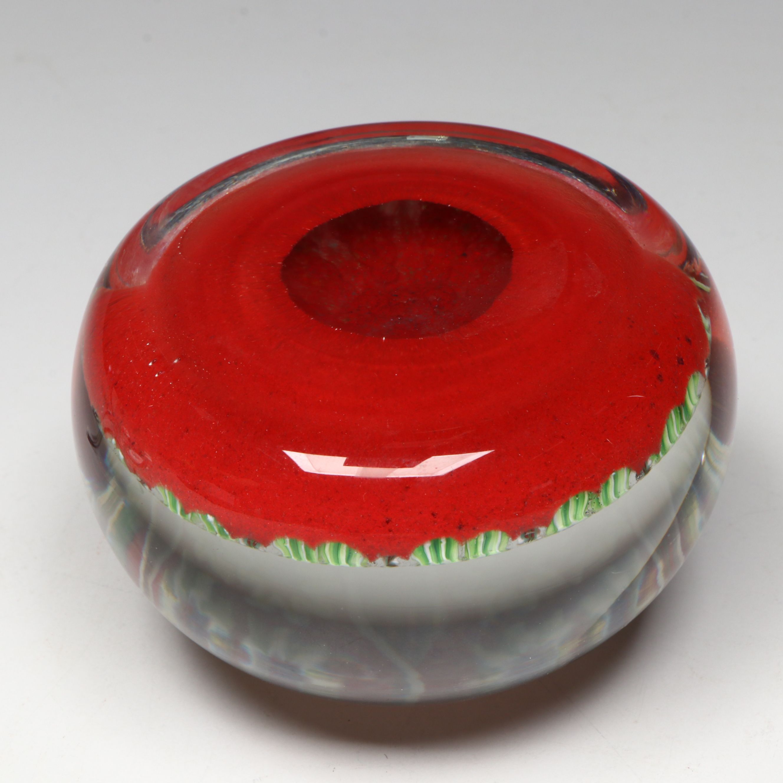 Scottish Perthshire 12-Spoke and Millefiori Art Glass Paperweight