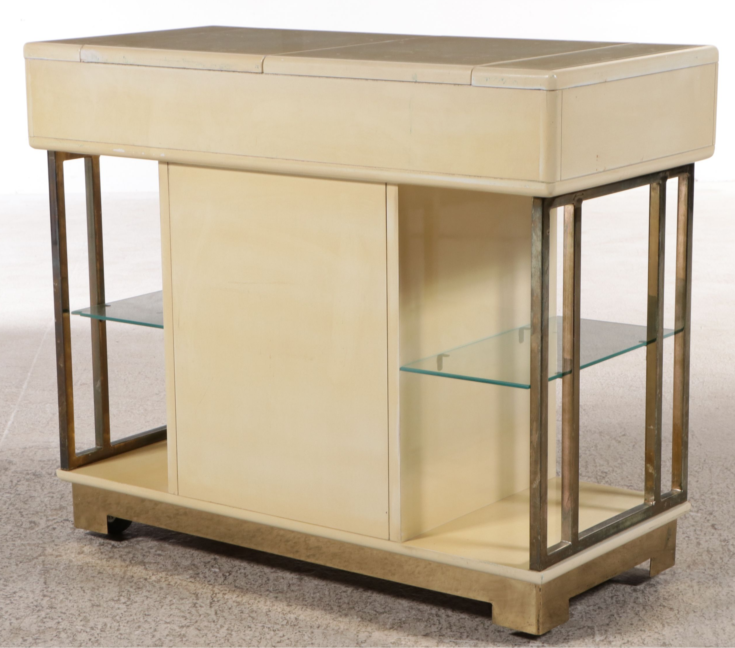 Romweber Mid Century Modern Style Formica Lift Top Sideboard