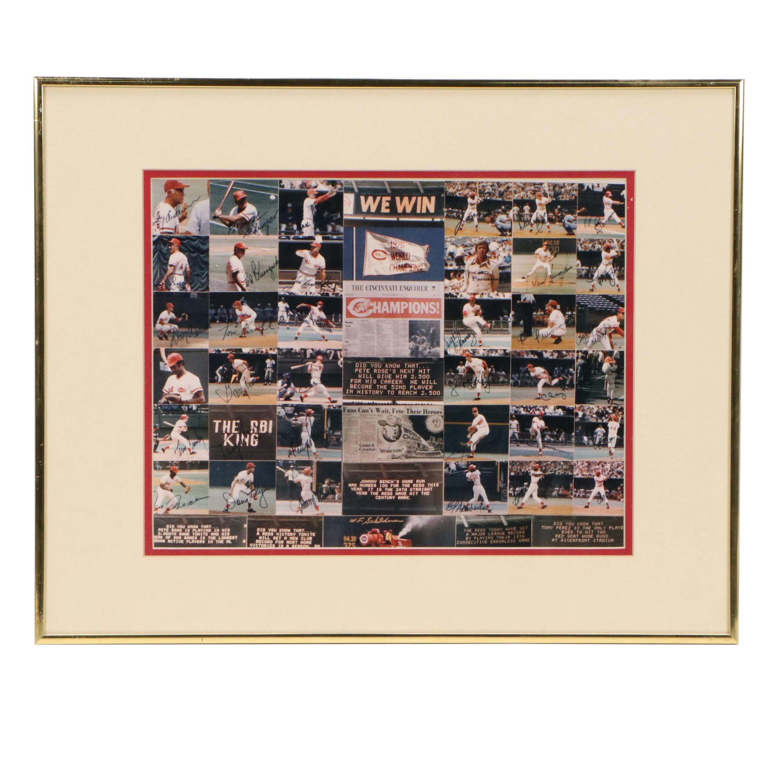 1975 and 1976 Cincinnati Reds Facsimile Signed Team Collages