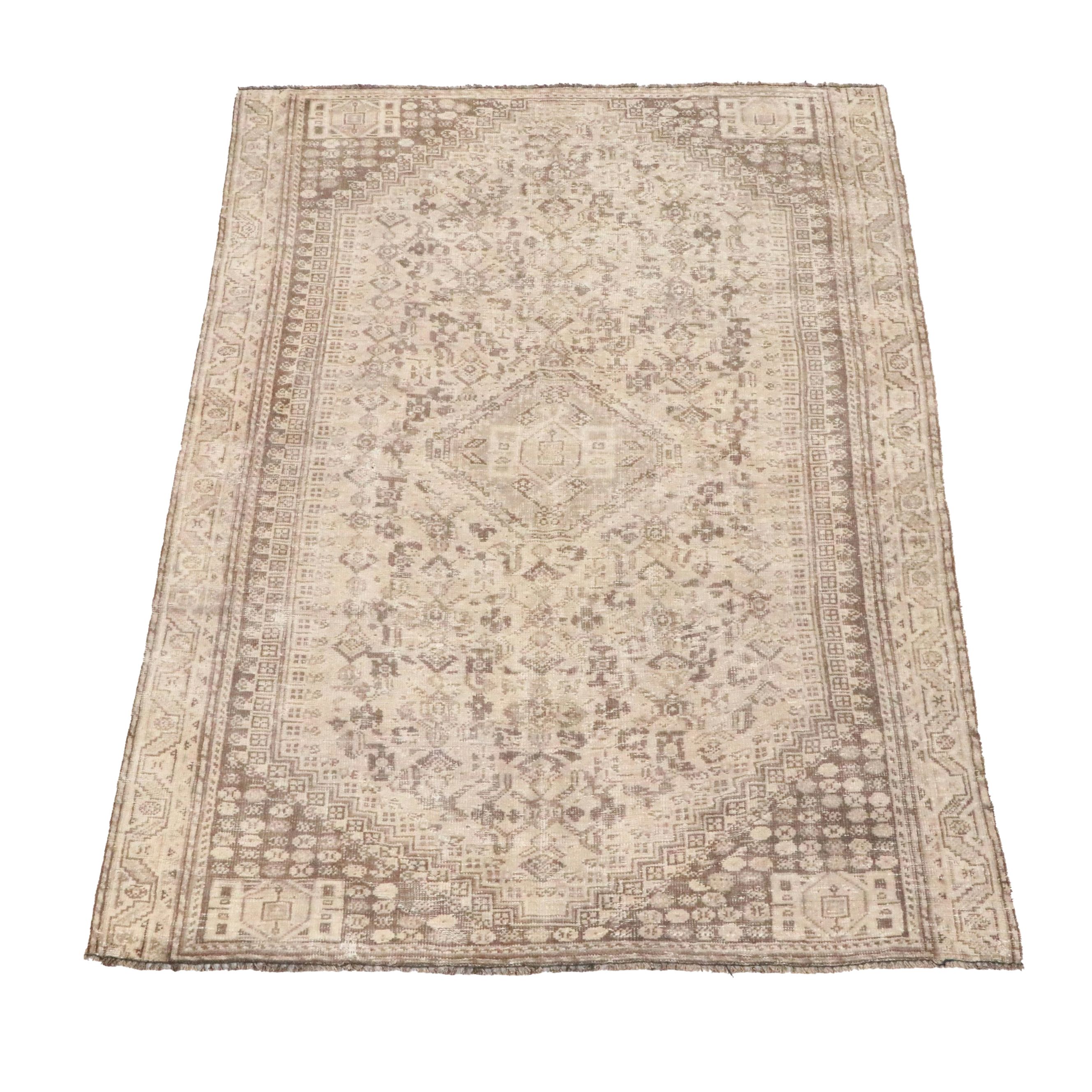 5'1 x 7'7 Hand-Knotted Persian Abadeh Area Rug