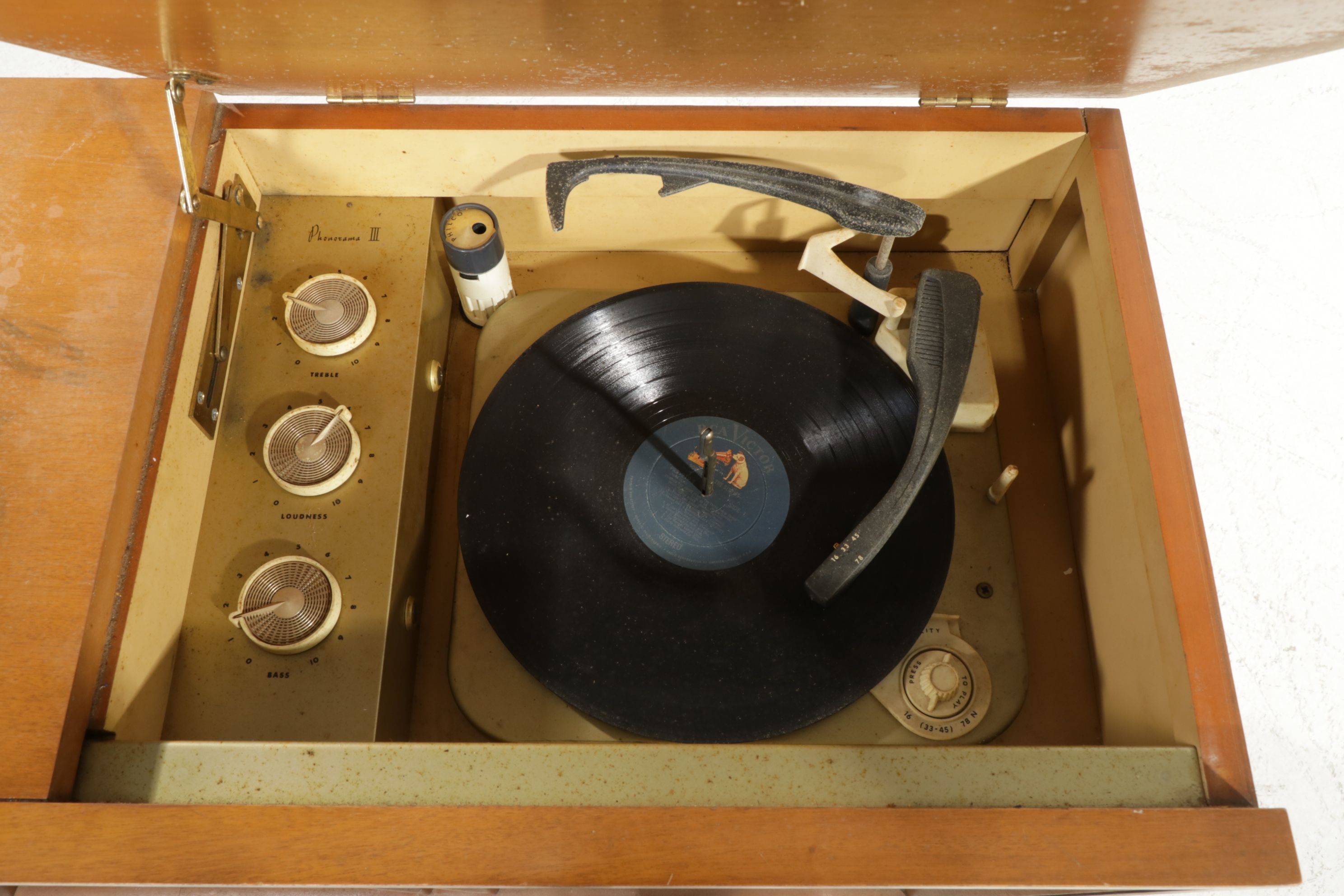 Mid Century Modern Philco "Phonorama III" Console Record Player