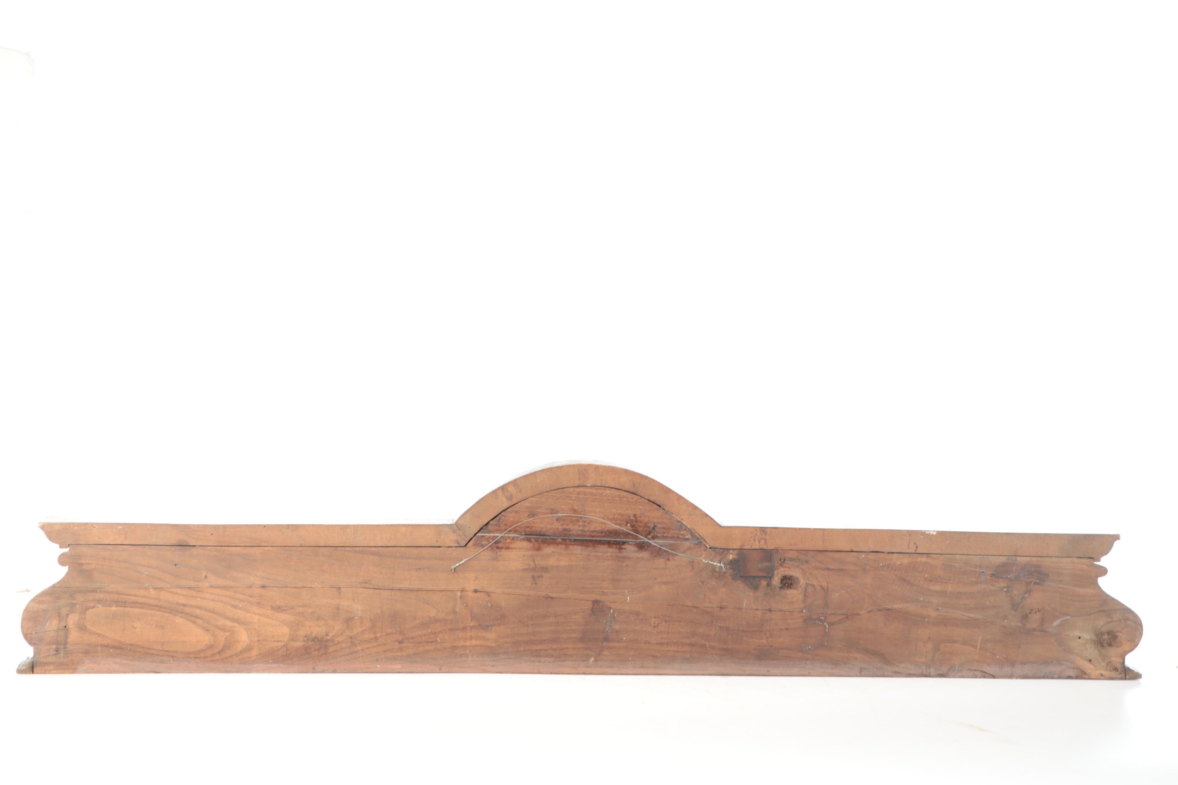 Victorian Renaissance Revival Carved Walnut Pediment with Portrait Medallion