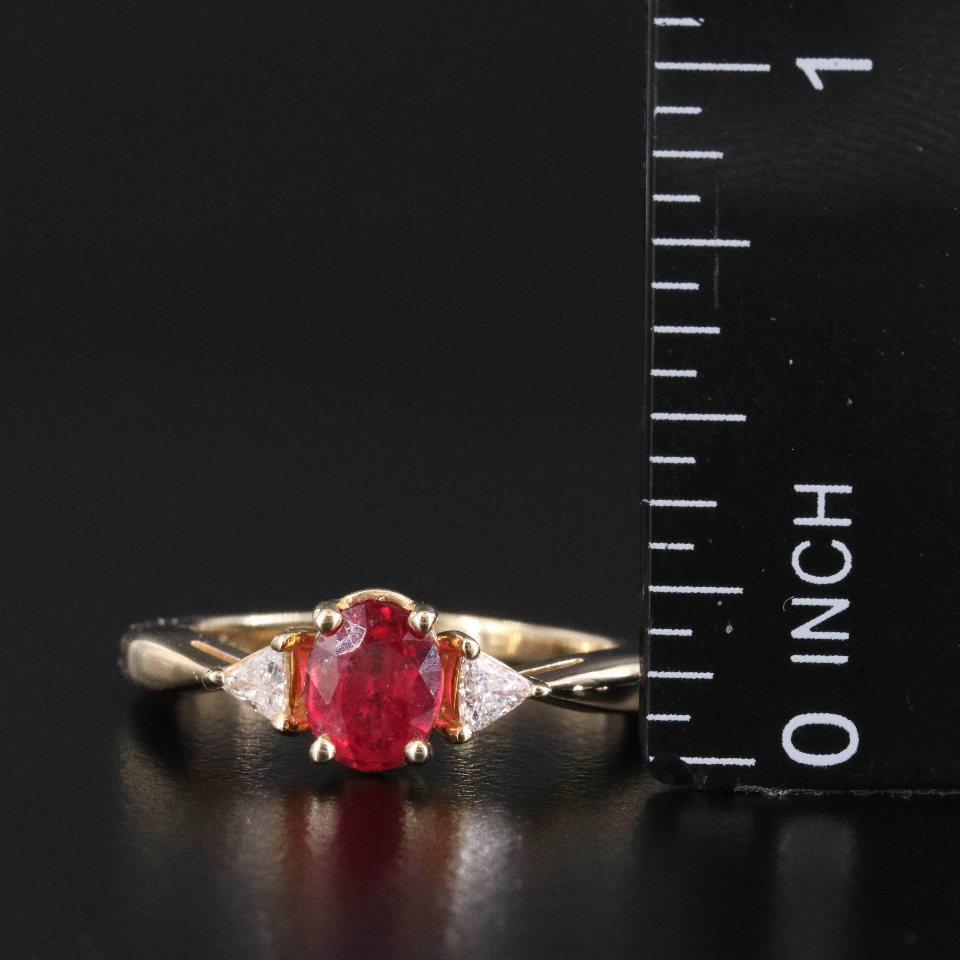 14K Filled Corundum and Diamond Ring