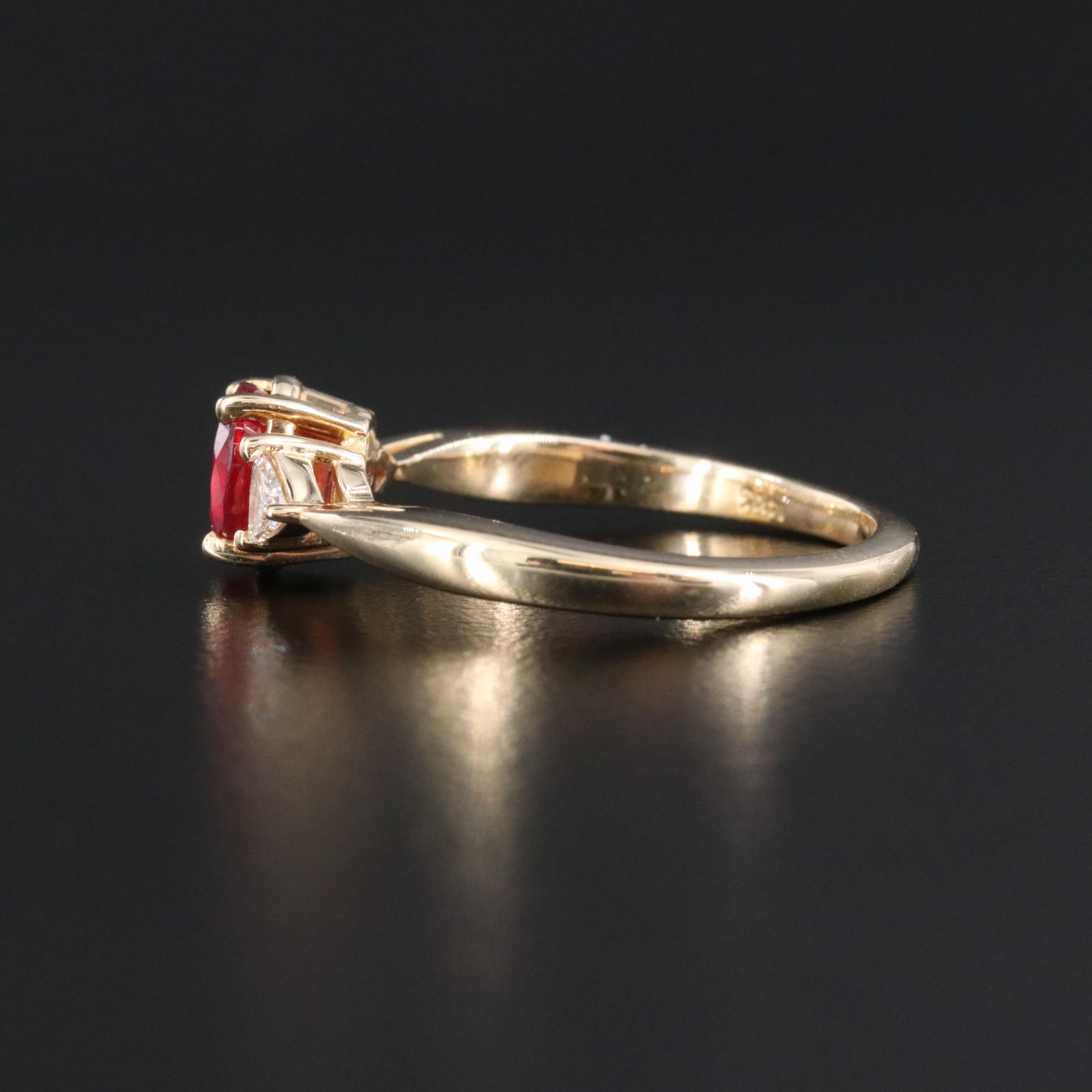 14K Filled Corundum and Diamond Ring