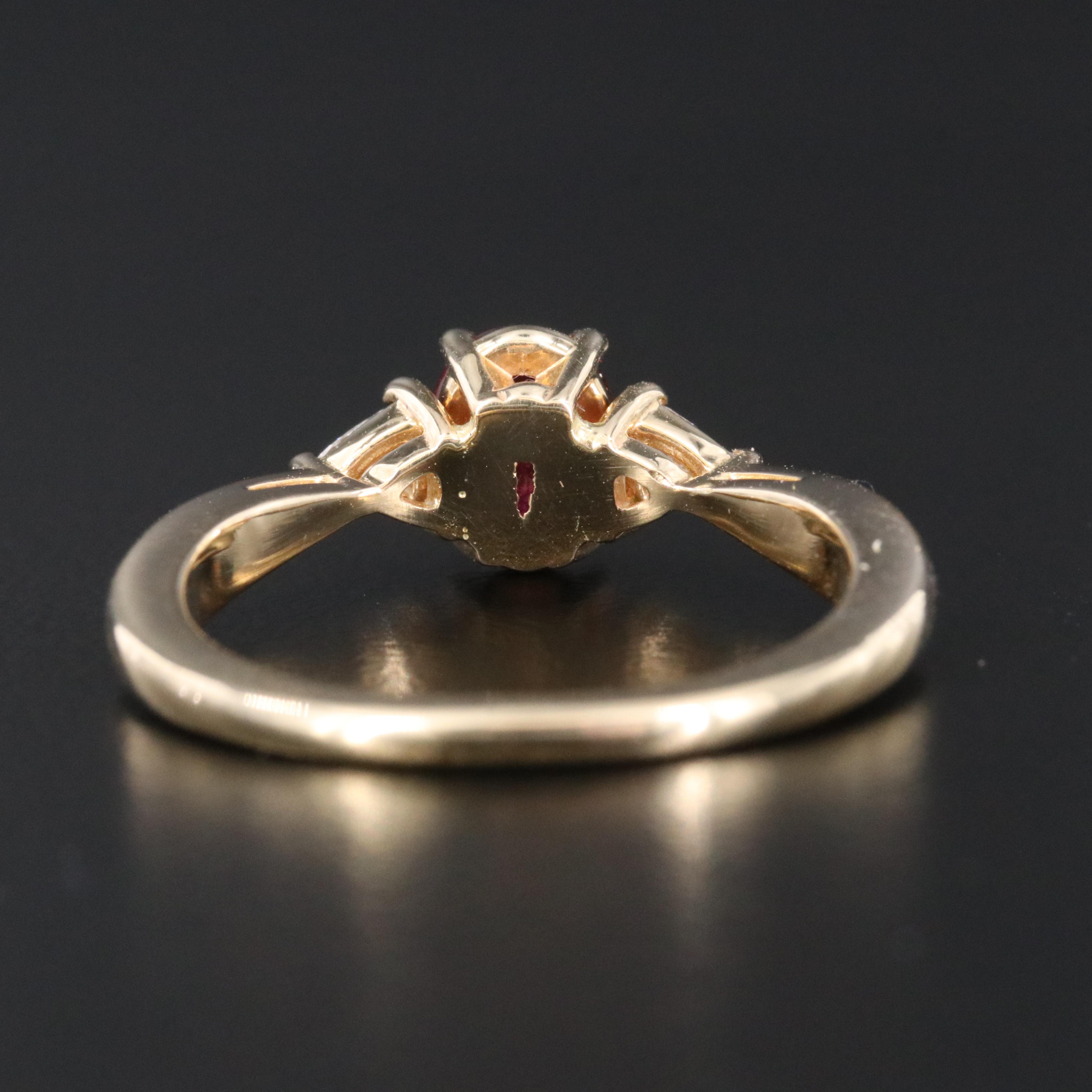 14K Filled Corundum and Diamond Ring