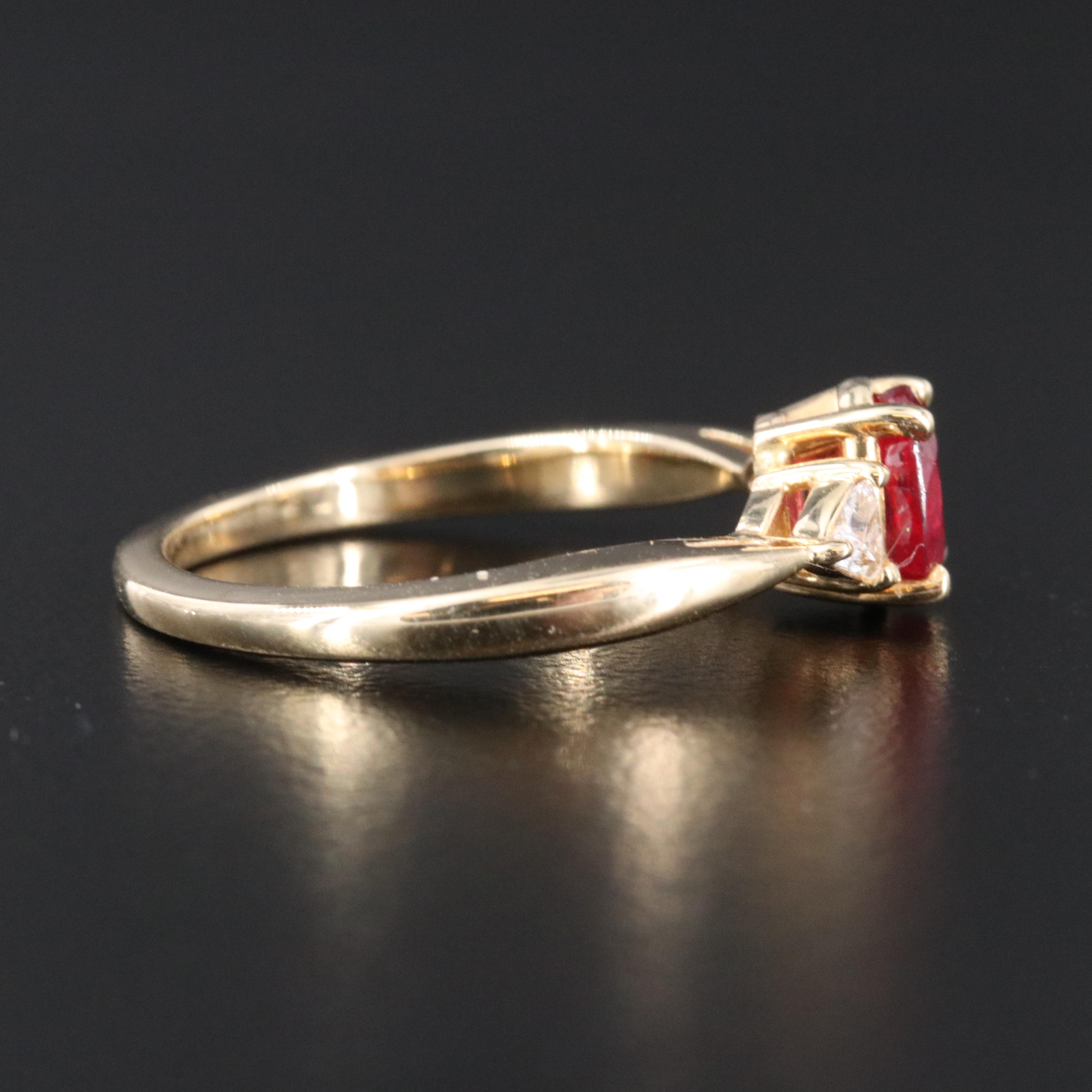 14K Filled Corundum and Diamond Ring