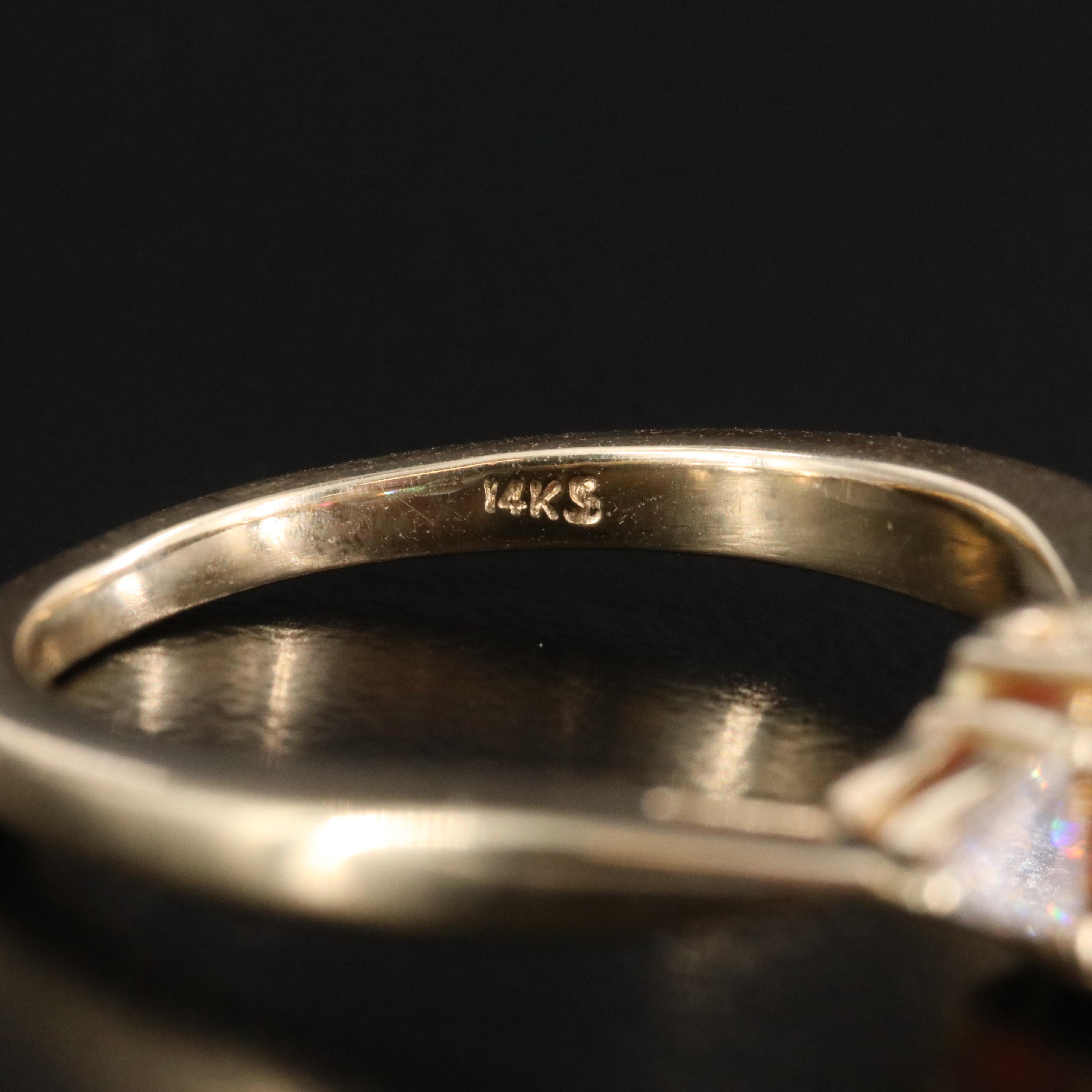 14K Filled Corundum and Diamond Ring