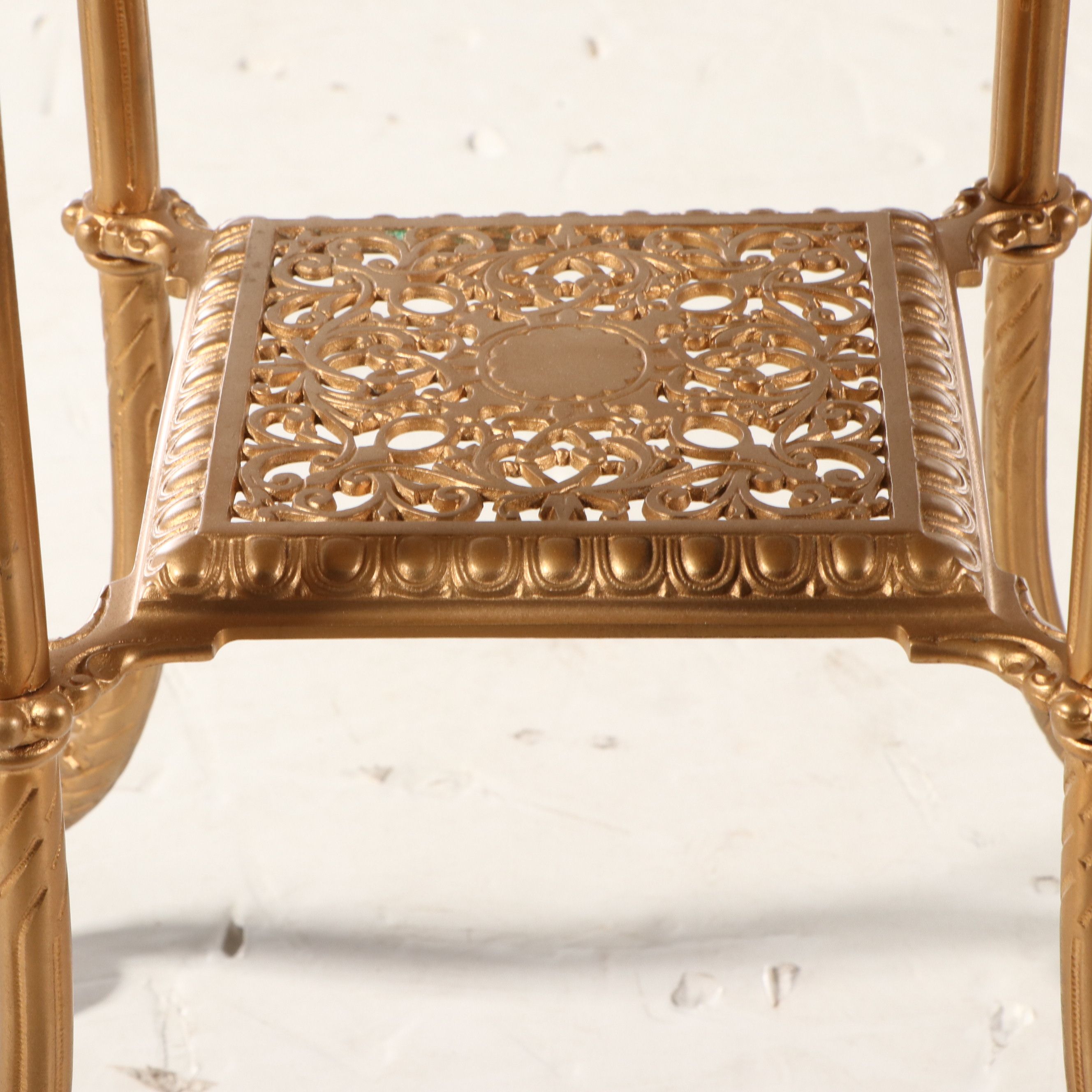 Victorian Style Cast Iron and Marble Plant Stand