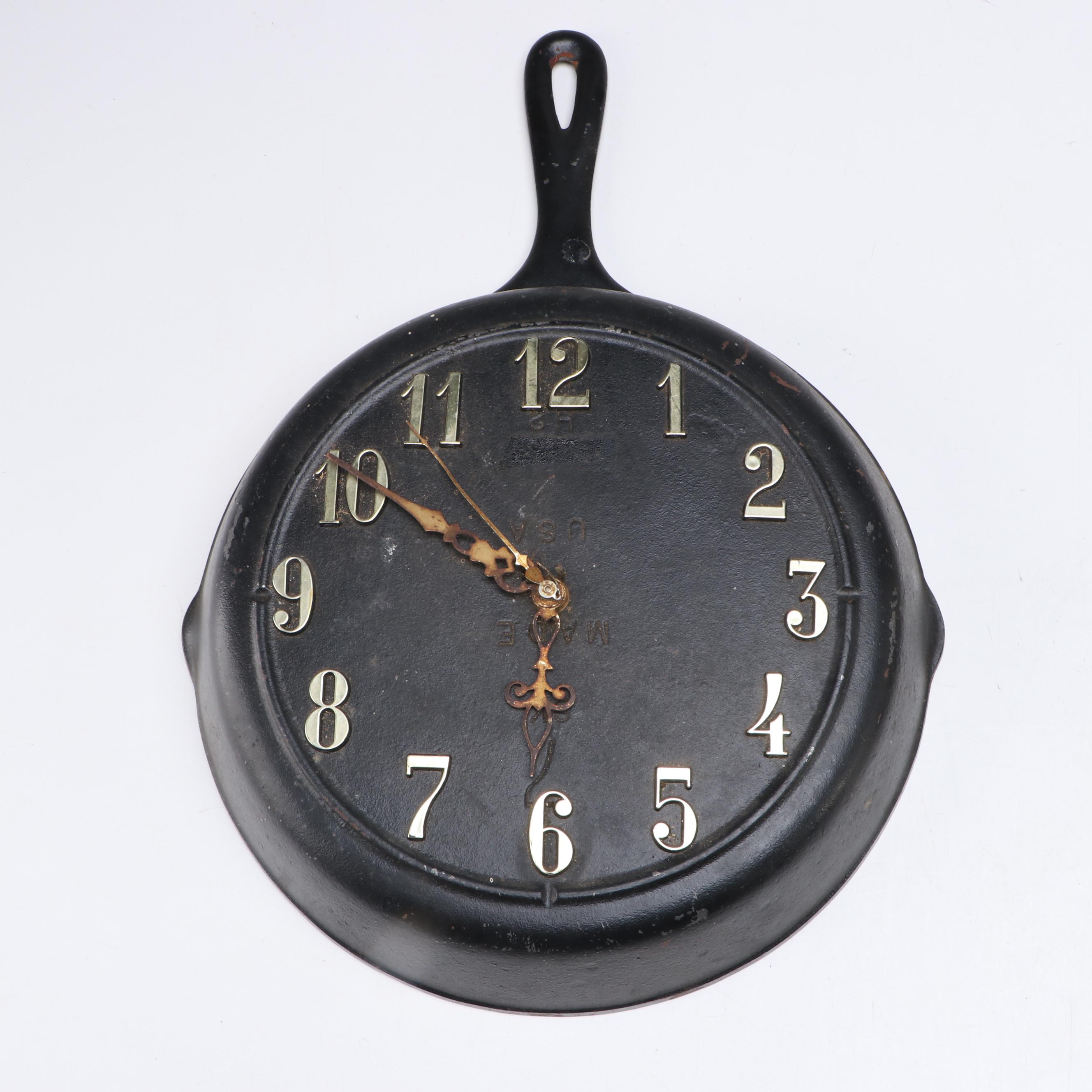 Lodge Cast Iron Skillet Wall Clock with Other Skillet and Balance Scale