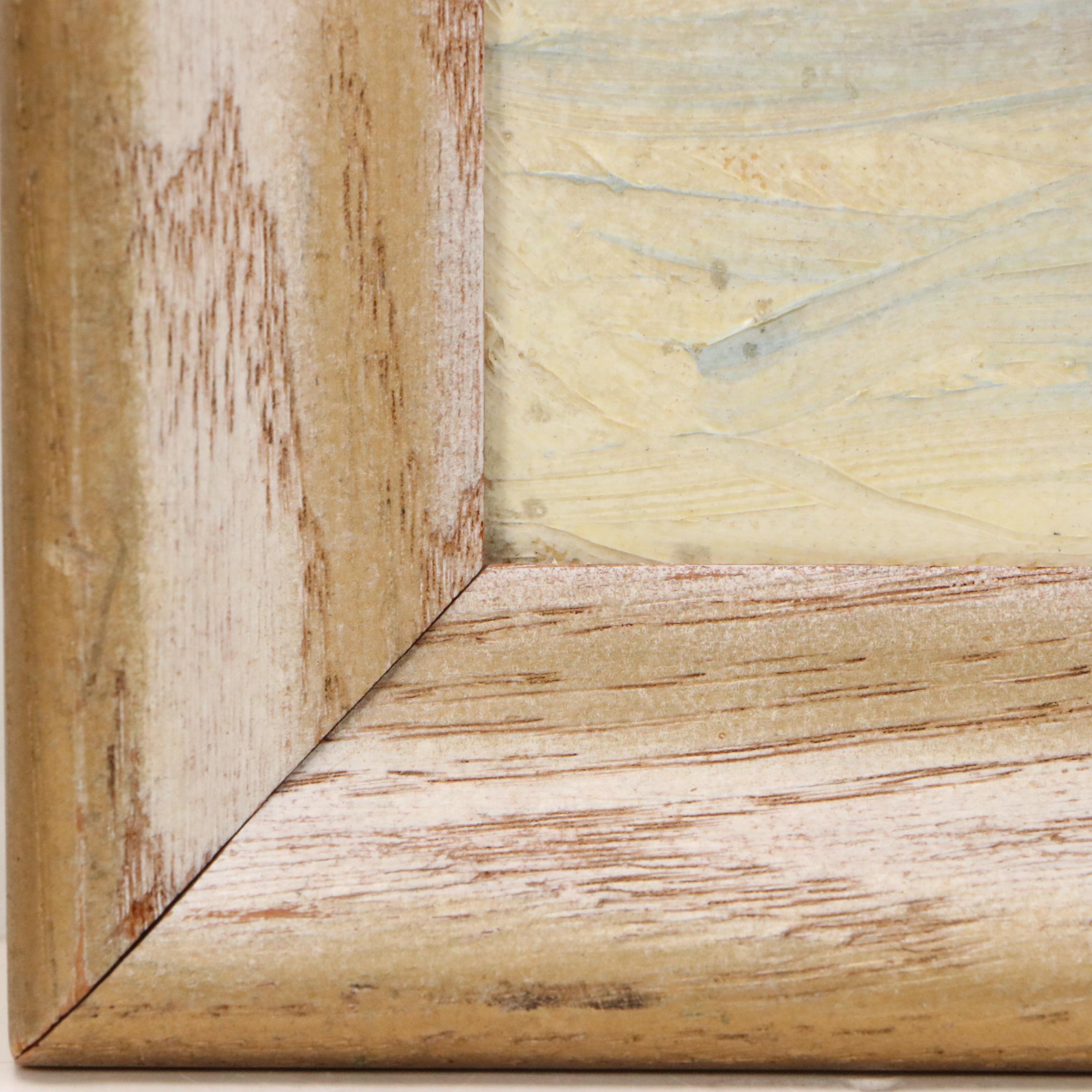 K. Wubbens Folk Art Winter Landscape Impasto Oil Painting, 1962