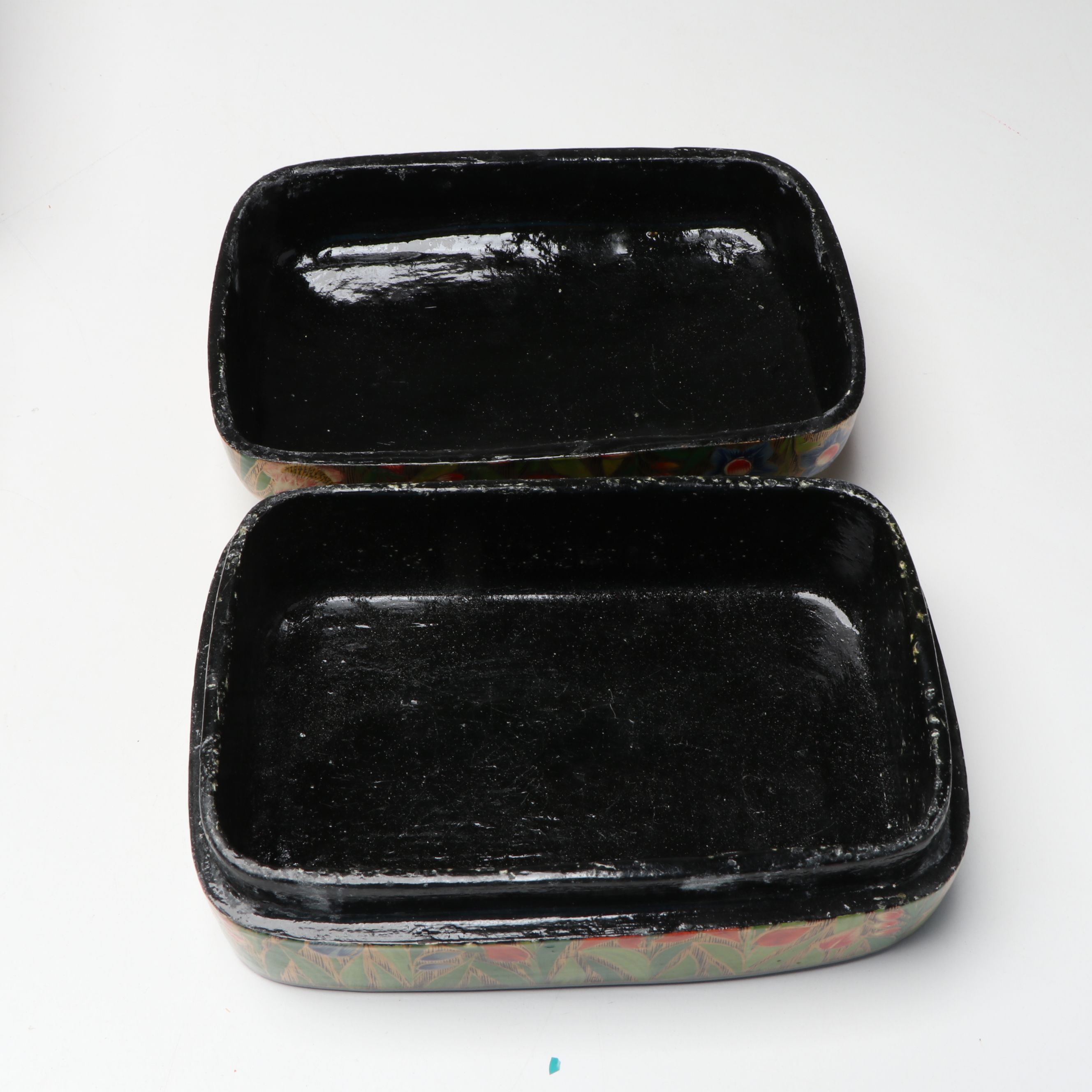 Kashmiri Gilt Papier-Mâché Box with Arabic Dallah Coffee Pot and Other Décor