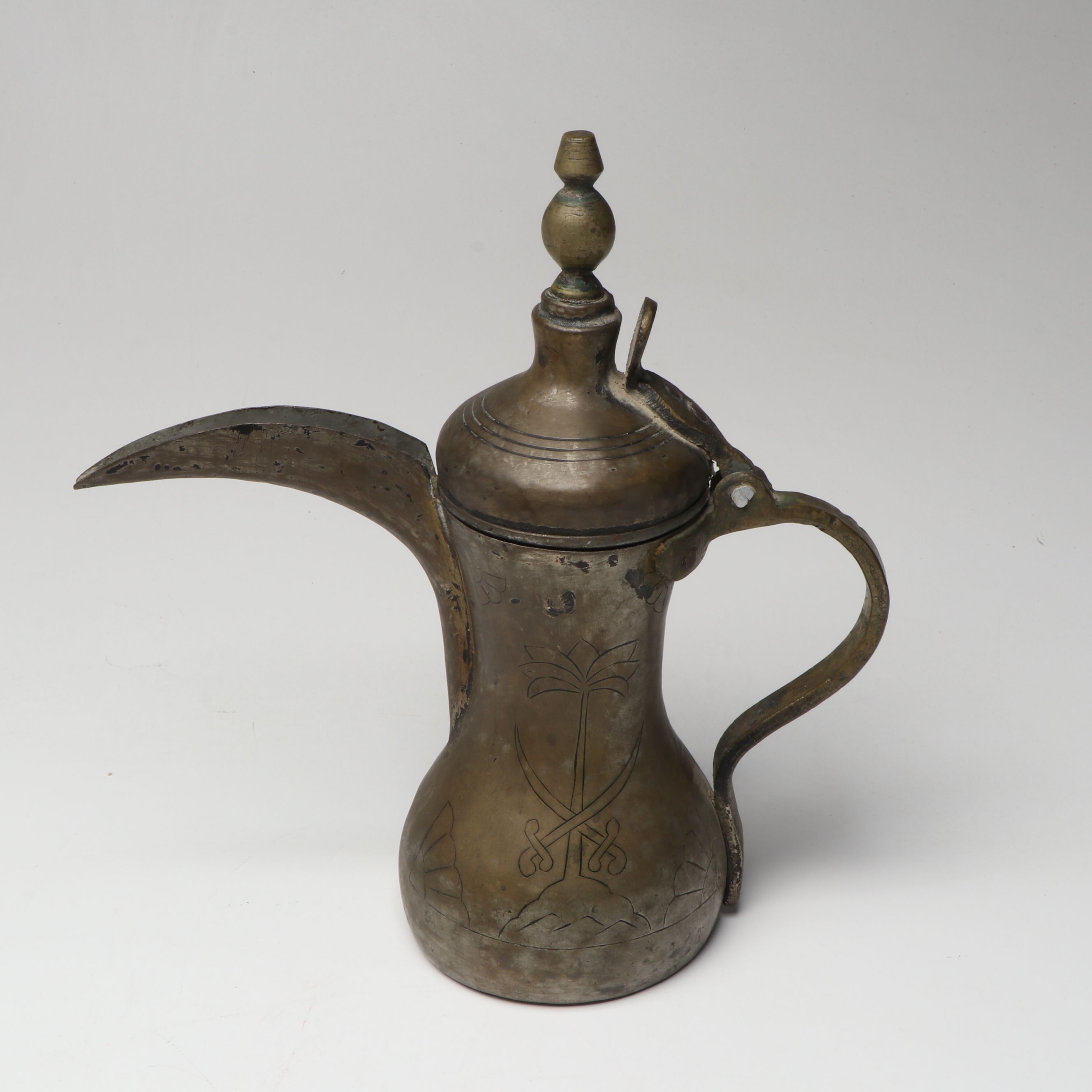 Kashmiri Gilt Papier-Mâché Box with Arabic Dallah Coffee Pot and Other Décor