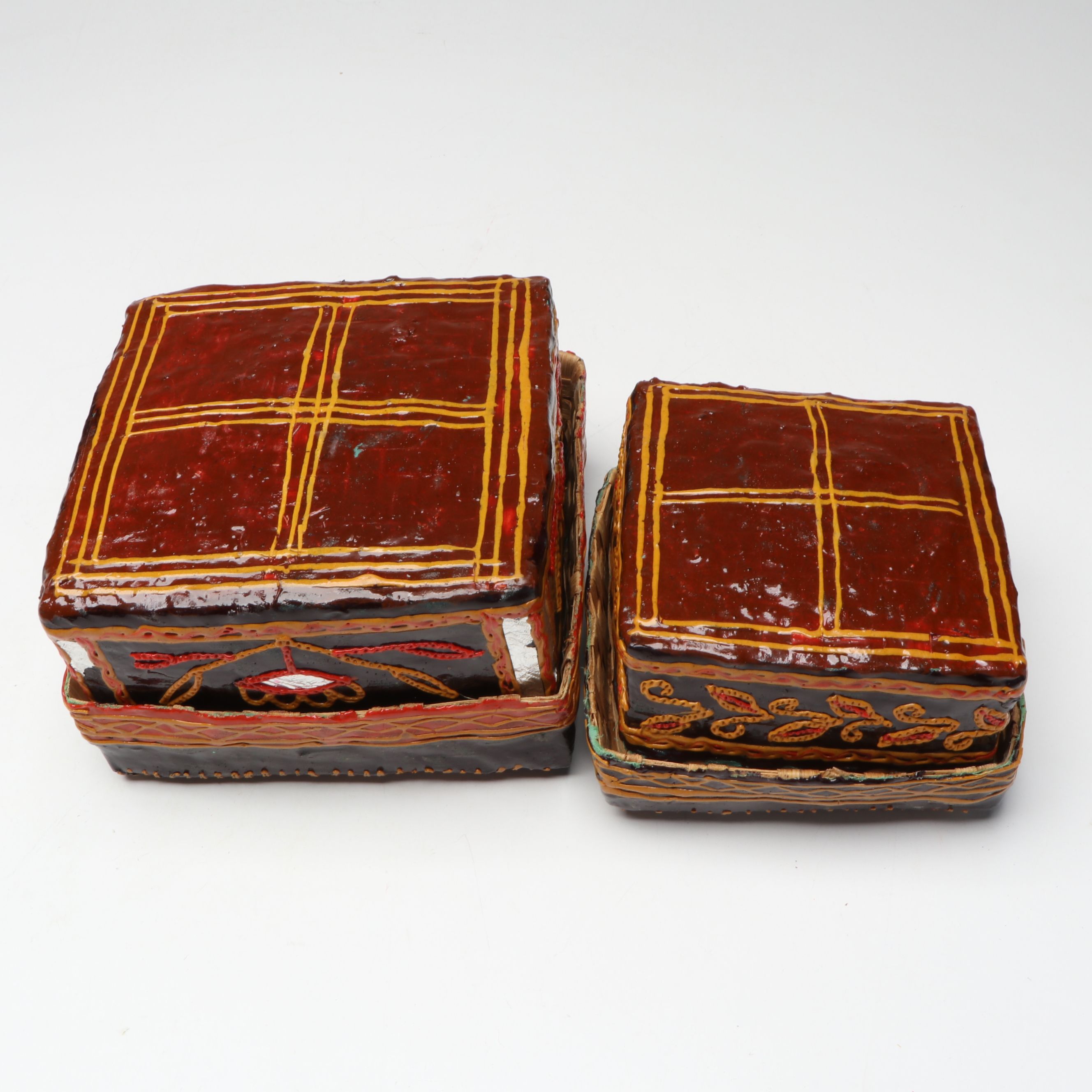 Kashmiri Gilt Papier-Mâché Box with Arabic Dallah Coffee Pot and Other Décor