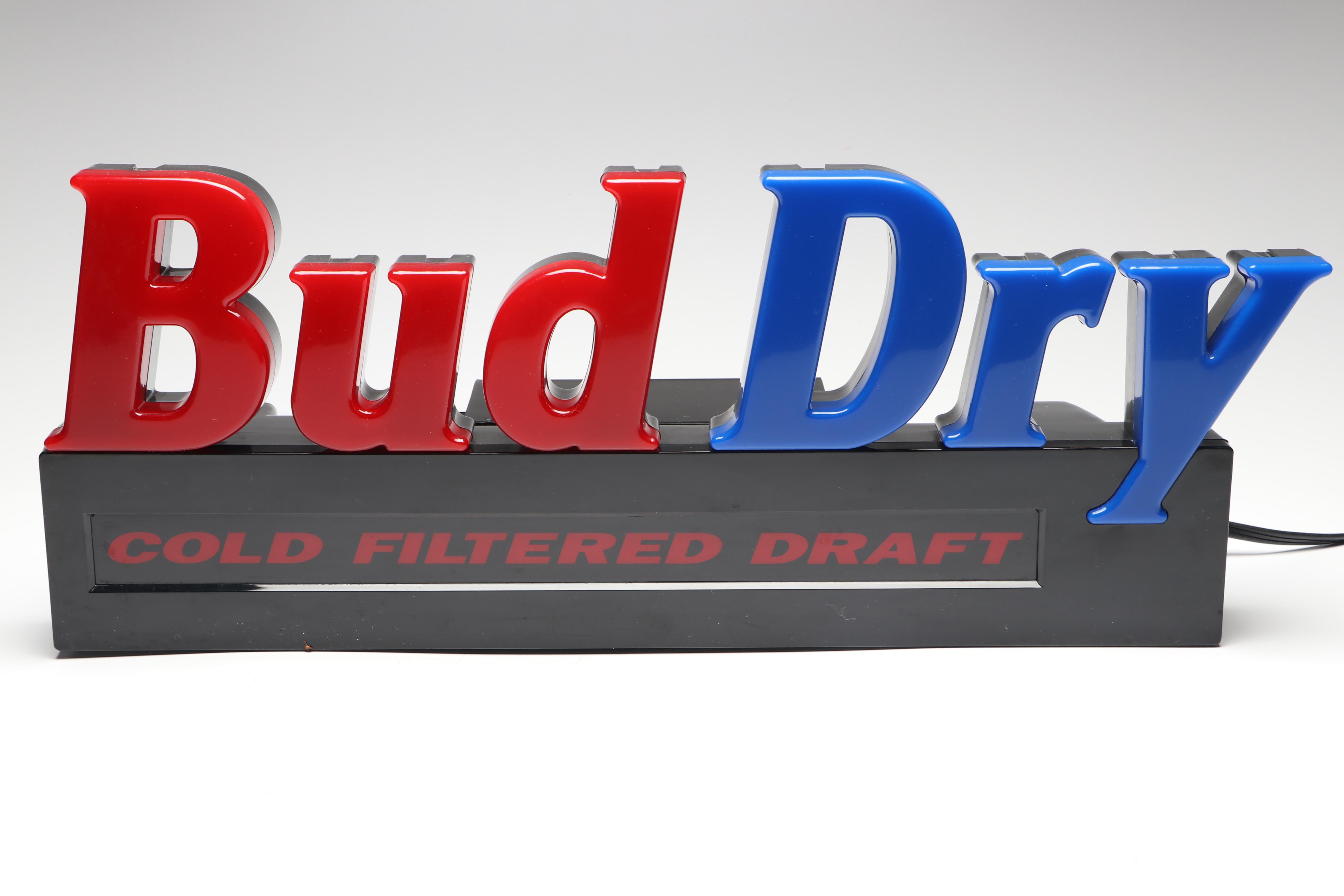 Bud Dry Illuminated Advertising Sign