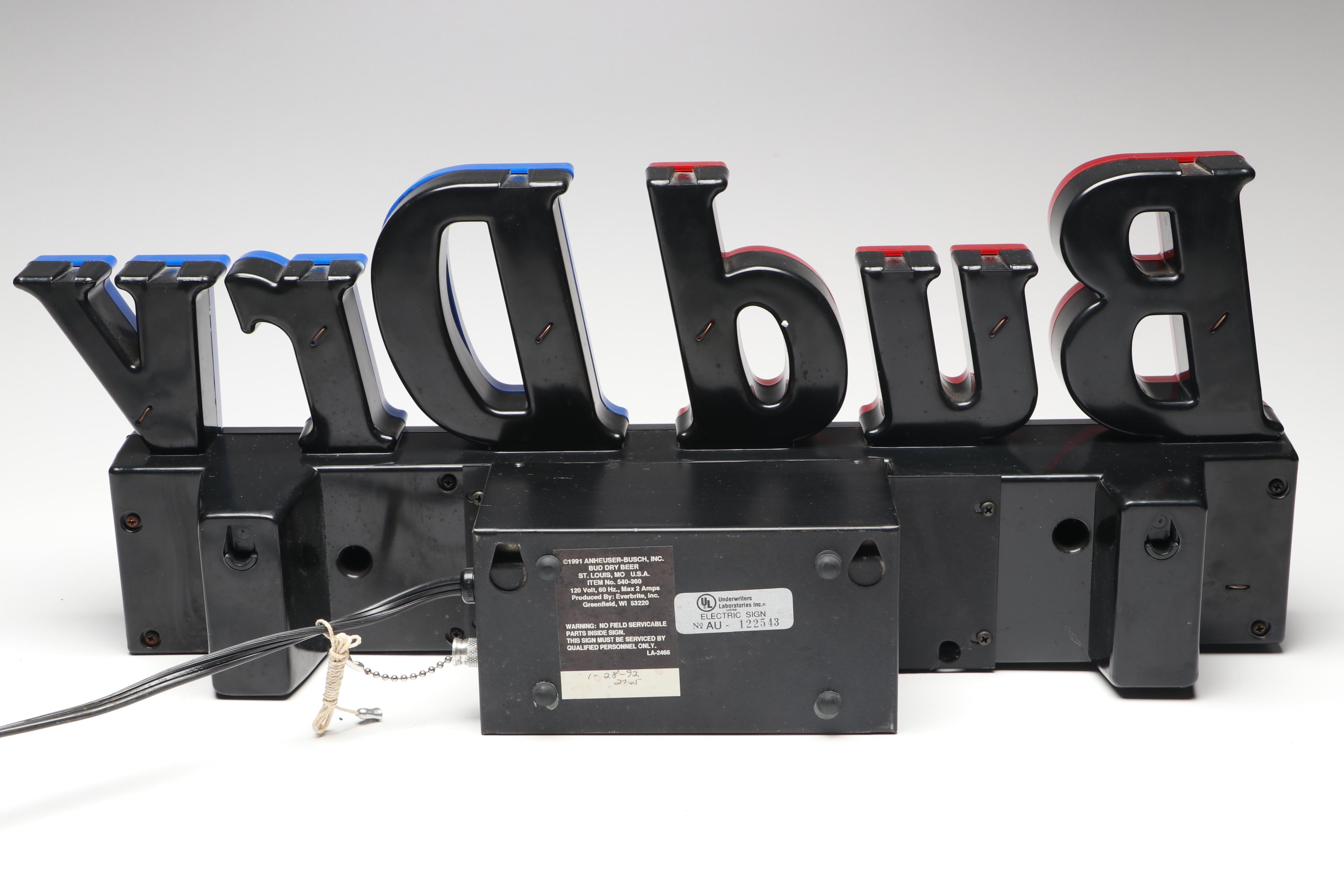 Bud Dry Illuminated Advertising Sign