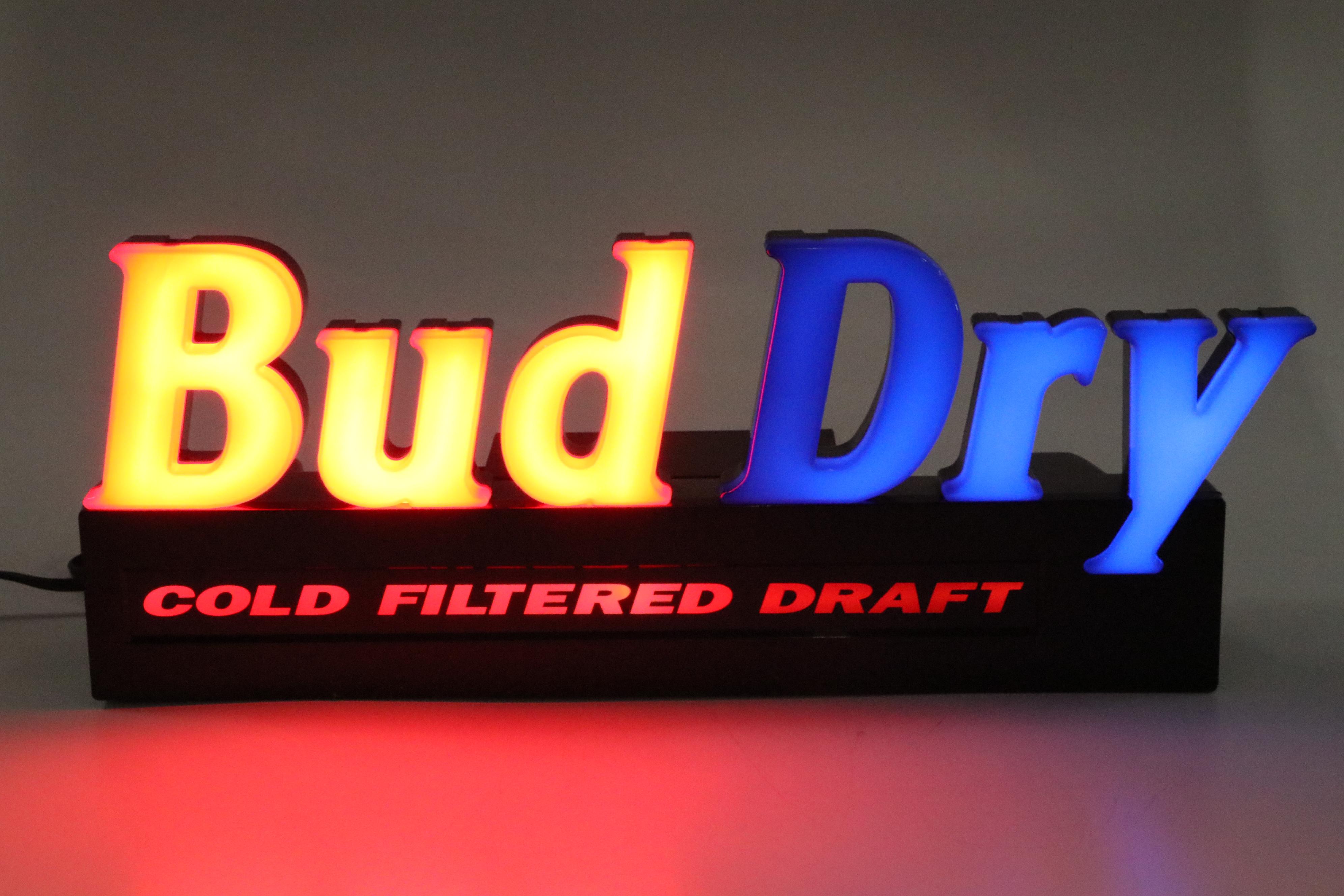 Bud Dry Illuminated Advertising Sign