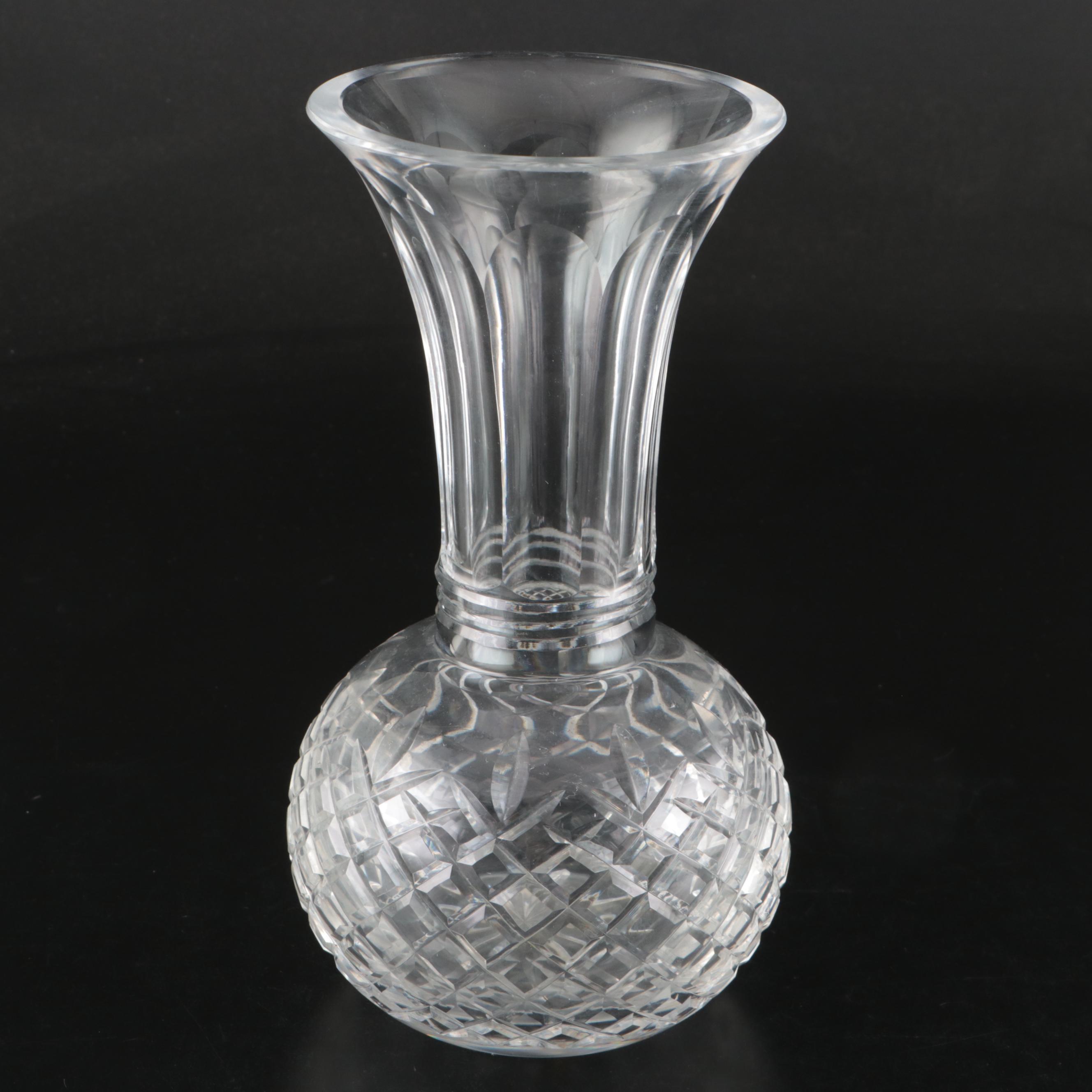 Waterford "Kathleen" Cut Crystal Decanter with Other Trumpet Vase