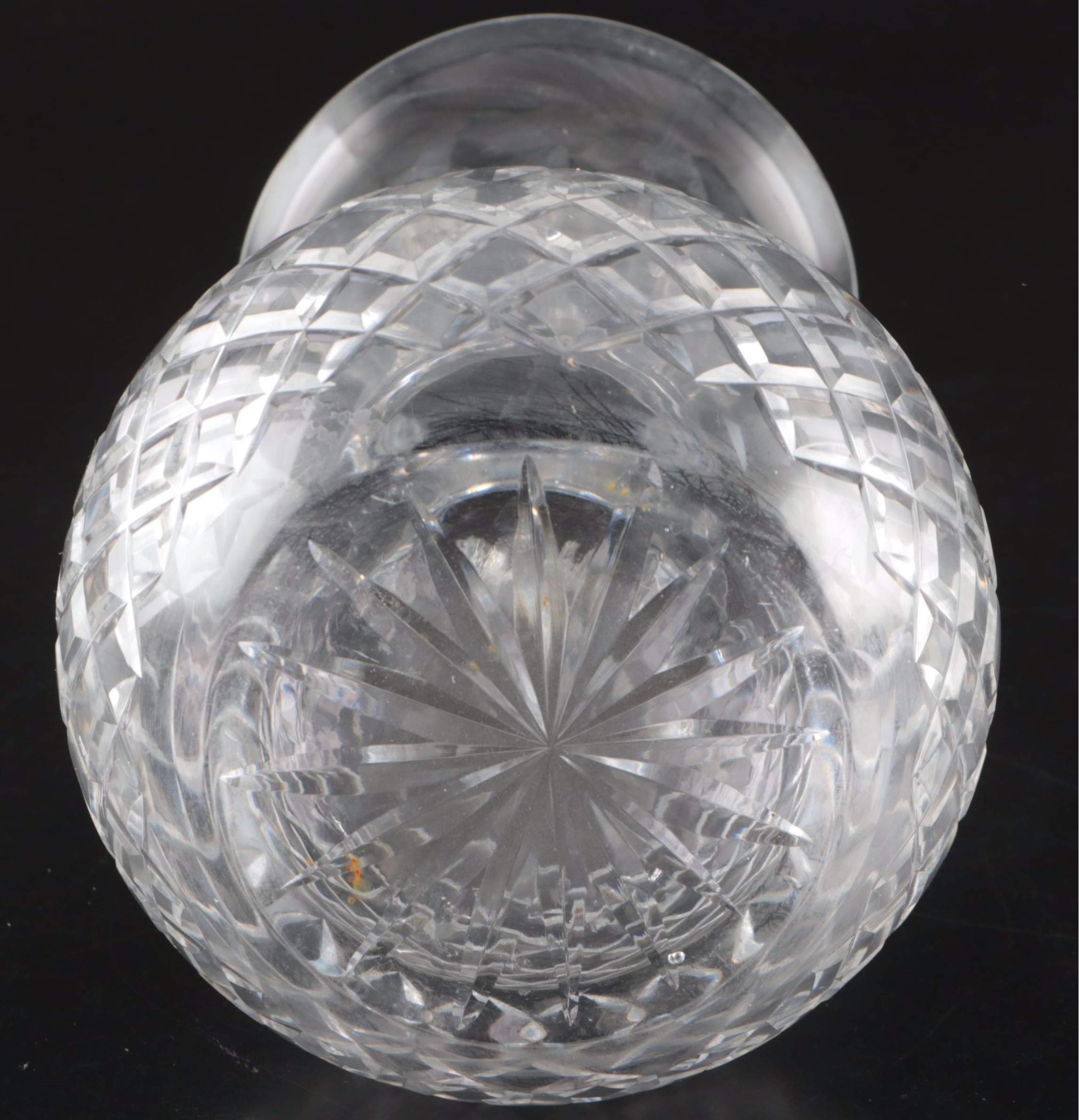 Waterford "Kathleen" Cut Crystal Decanter with Other Trumpet Vase