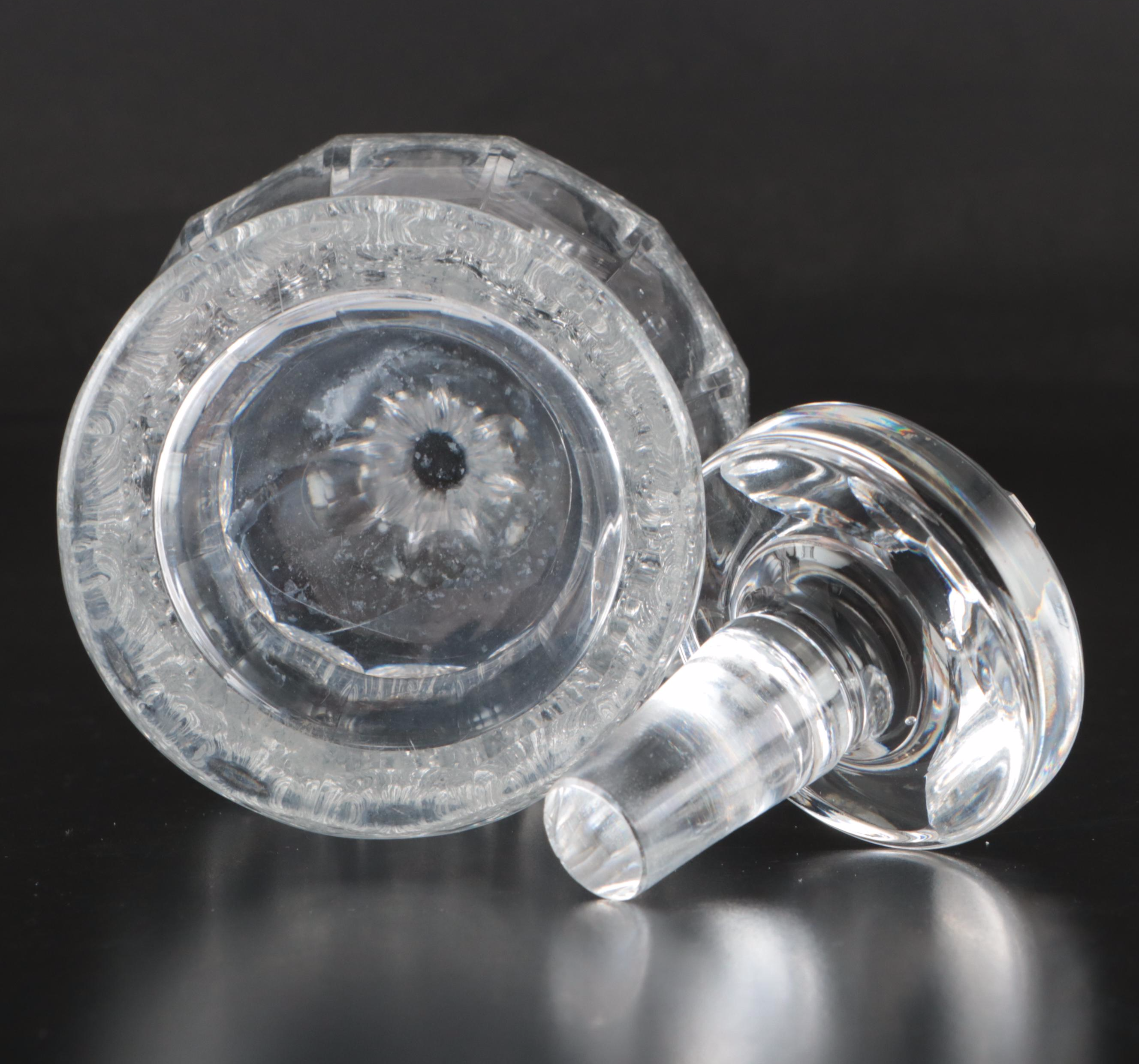 Waterford "Kathleen" Cut Crystal Decanter with Other Trumpet Vase