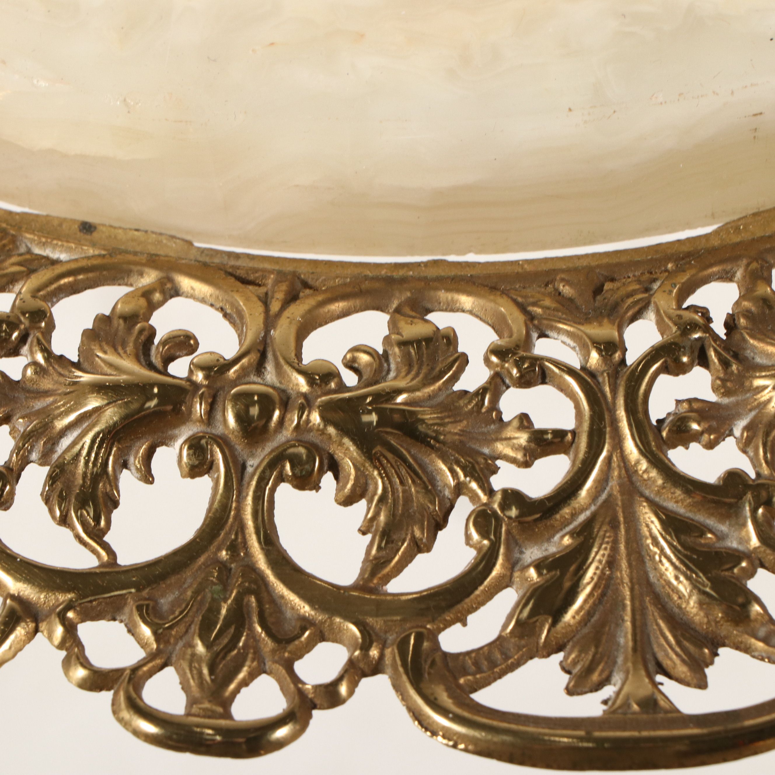 Hollywood Regency  Style Gilt Metal and Marble Pedestal, Mid-20th Century