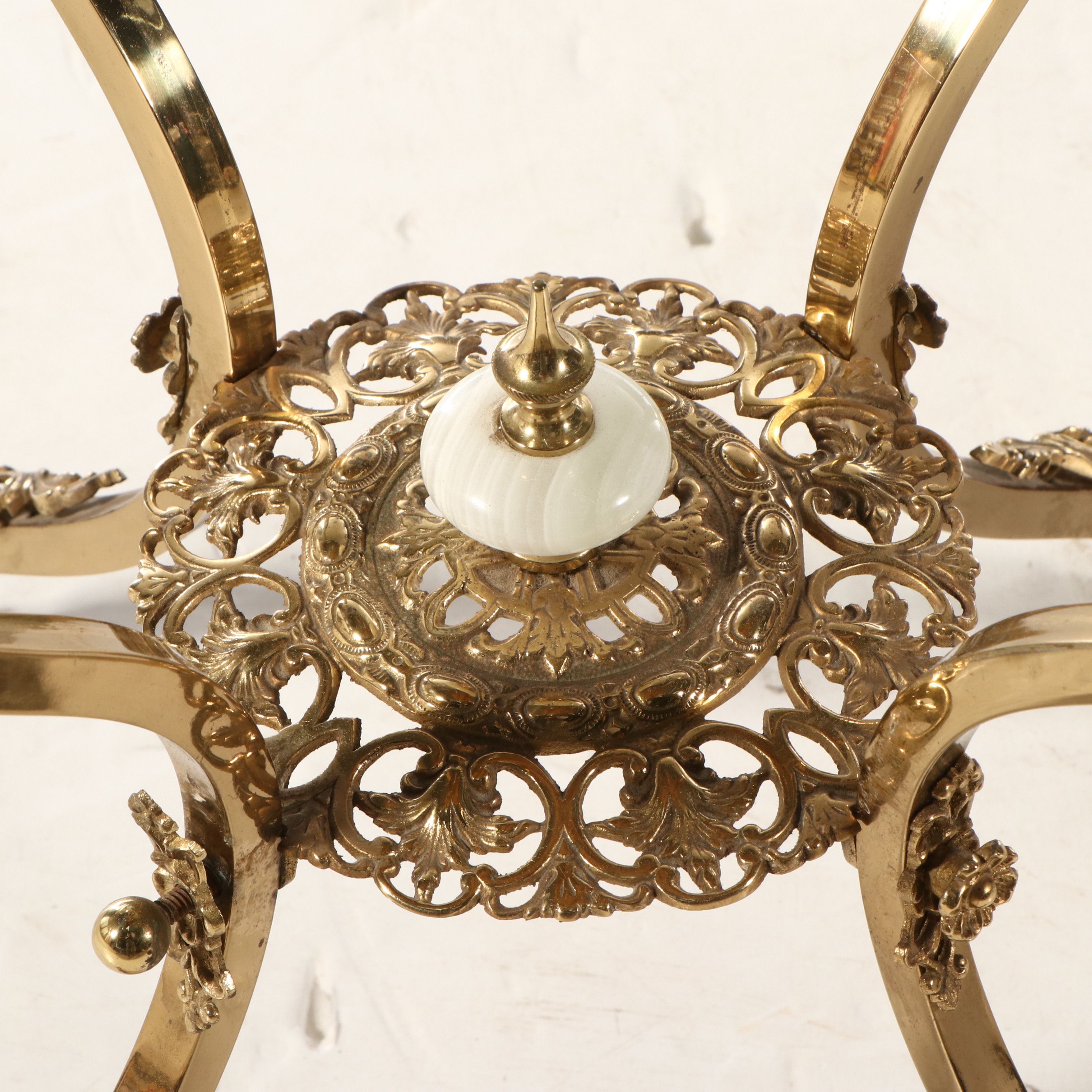 Hollywood Regency  Style Gilt Metal and Marble Pedestal, Mid-20th Century