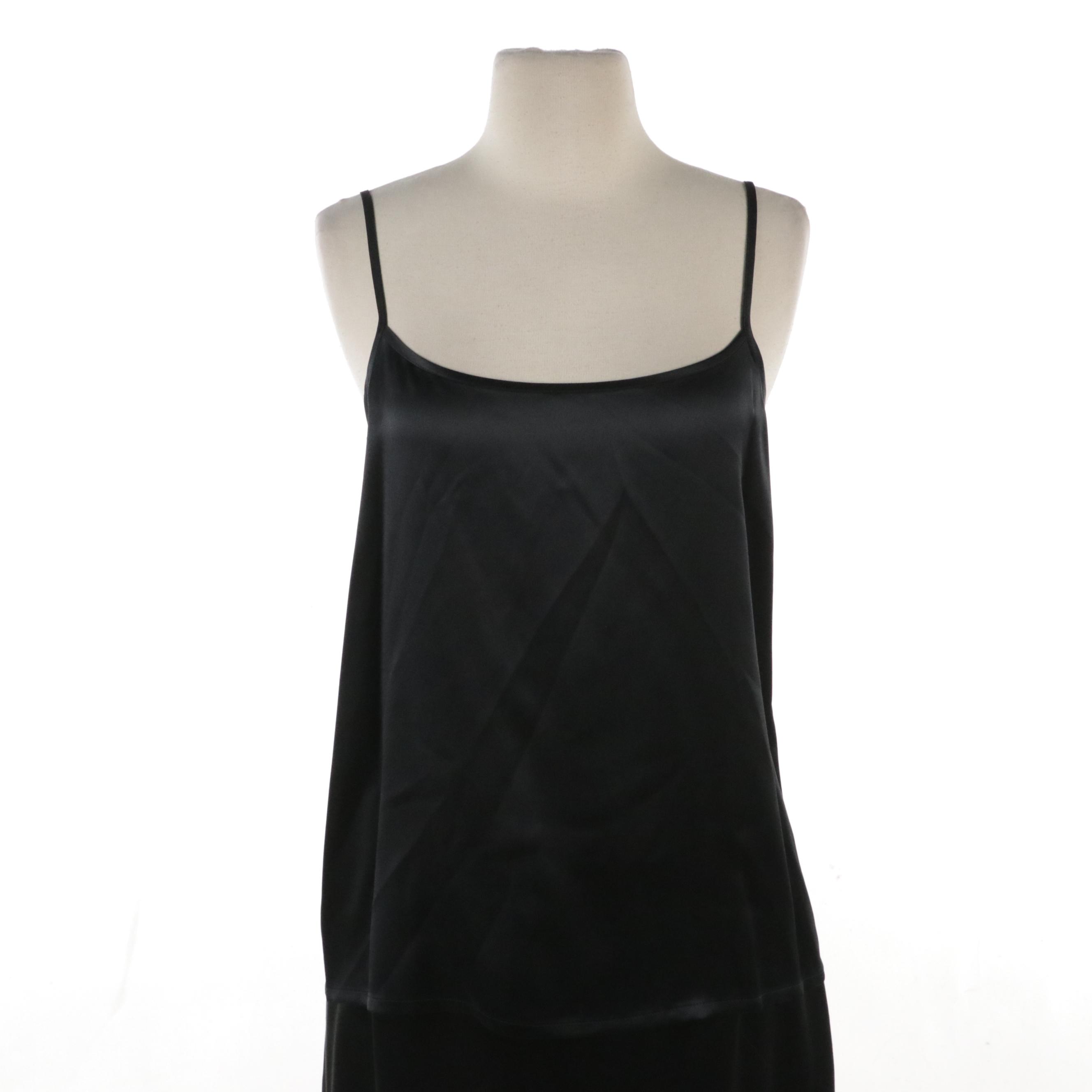 Escada White Silk Lace Blouse, Black Lace Skirt and Black Silk 4 Piece Skirt Set