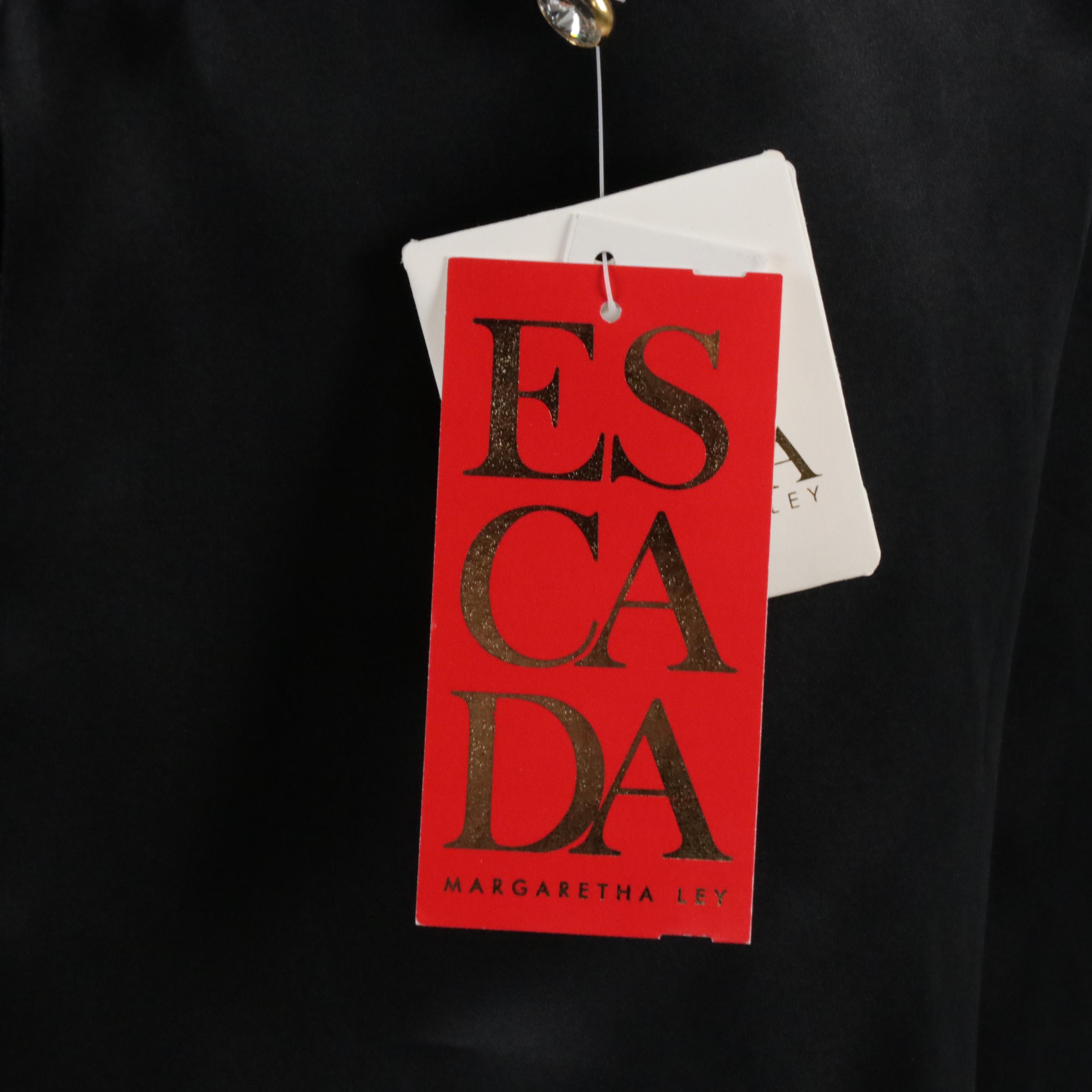 Escada White Silk Lace Blouse, Black Lace Skirt and Black Silk 4 Piece Skirt Set