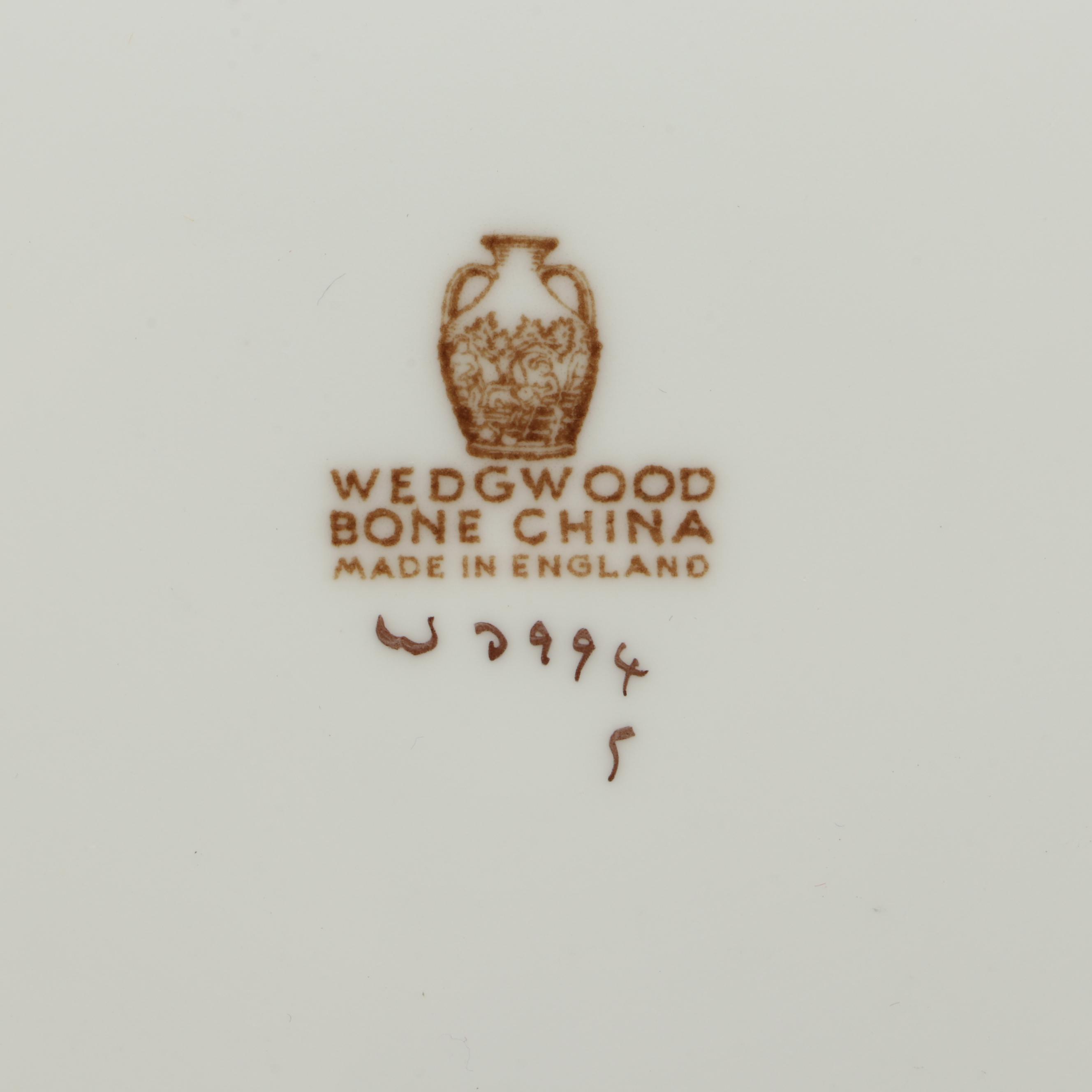 Wedgwood "Whitehall" Powder Ruby Band Bone China Salad Plates