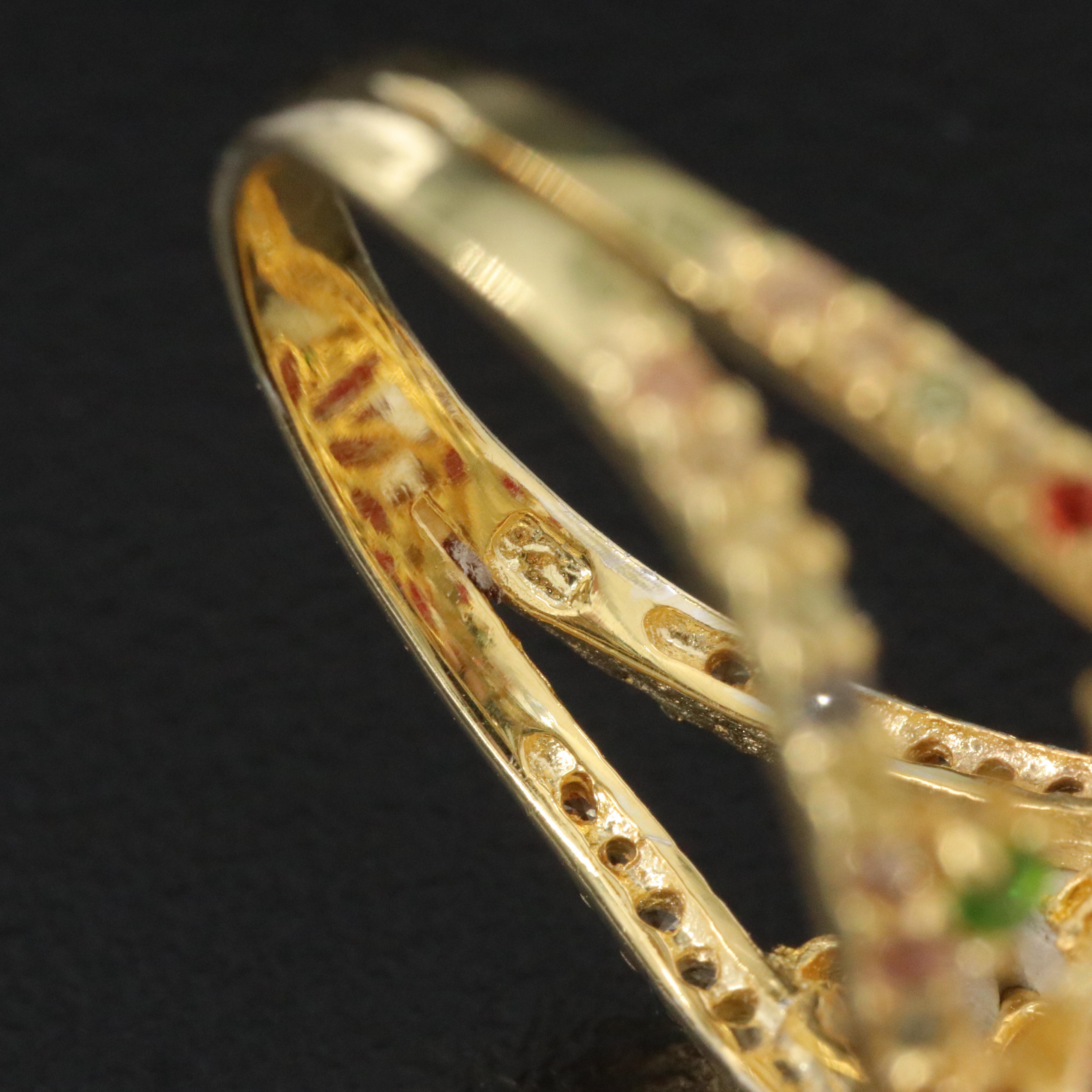 Sterling Ruby, Diopside and Sapphire Floral Ring