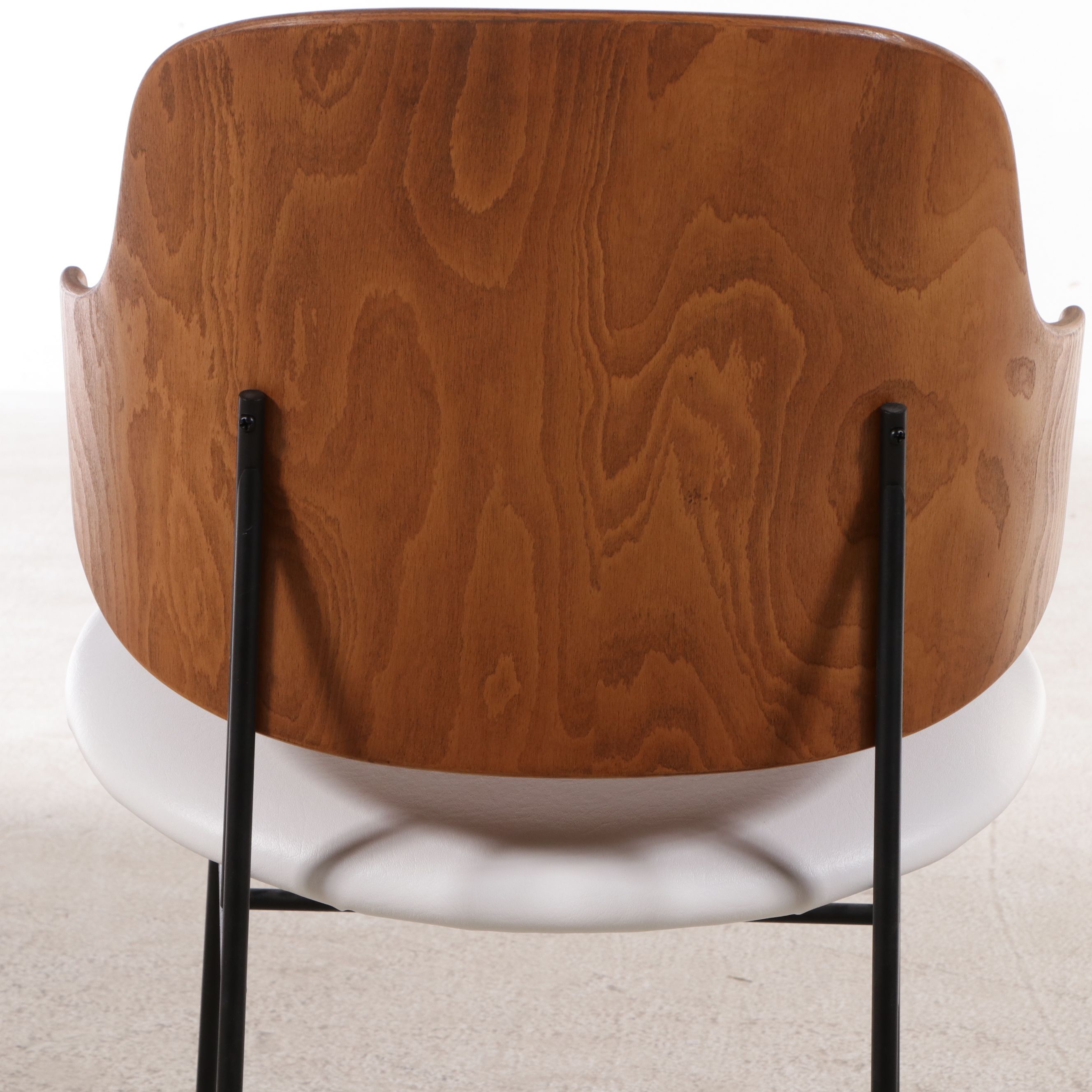 Set of Four Ib Kofod-Larsen "Penguin" Molded Maple and Iron Lounge Chairs