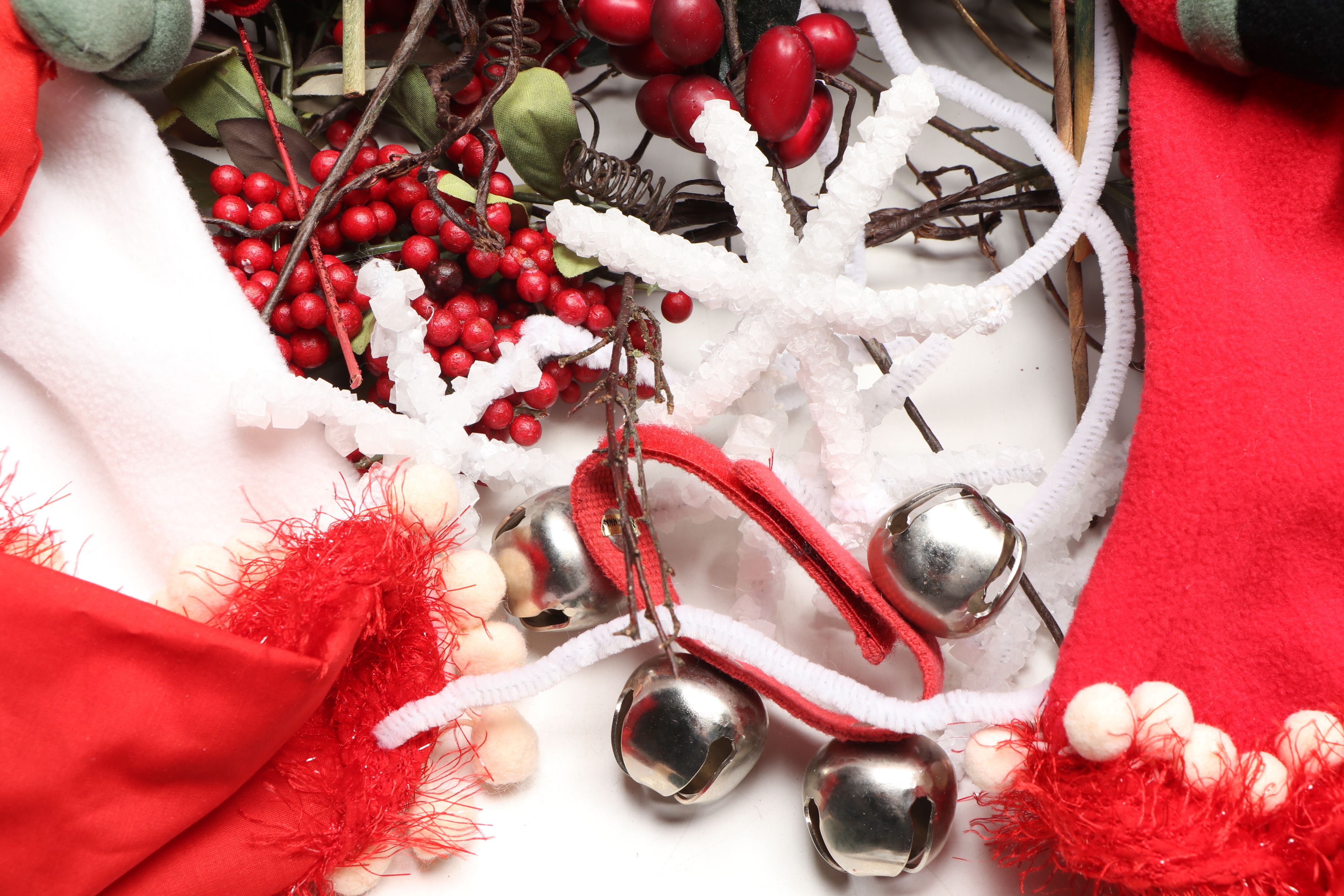 Christmas Faux Holly Branches, Ribbon and More Holiday Décor