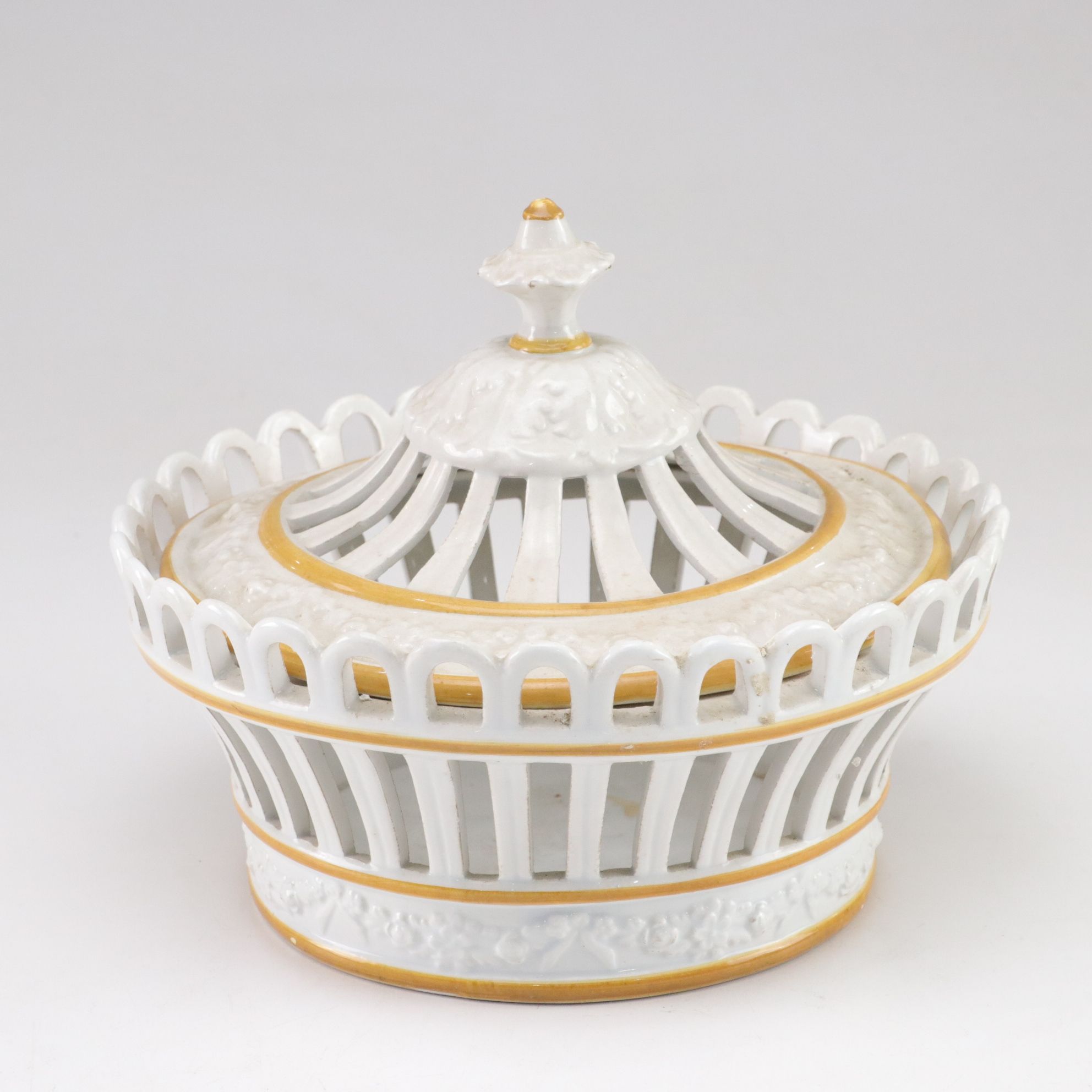 Italian Porcelain Watermelon & Reticulated Decorative Bowls