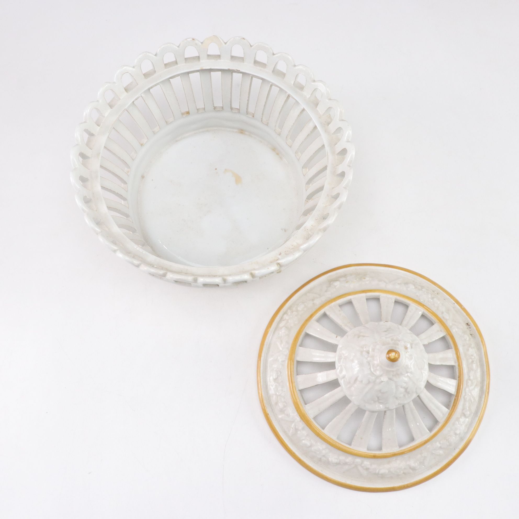 Italian Porcelain Watermelon & Reticulated Decorative Bowls