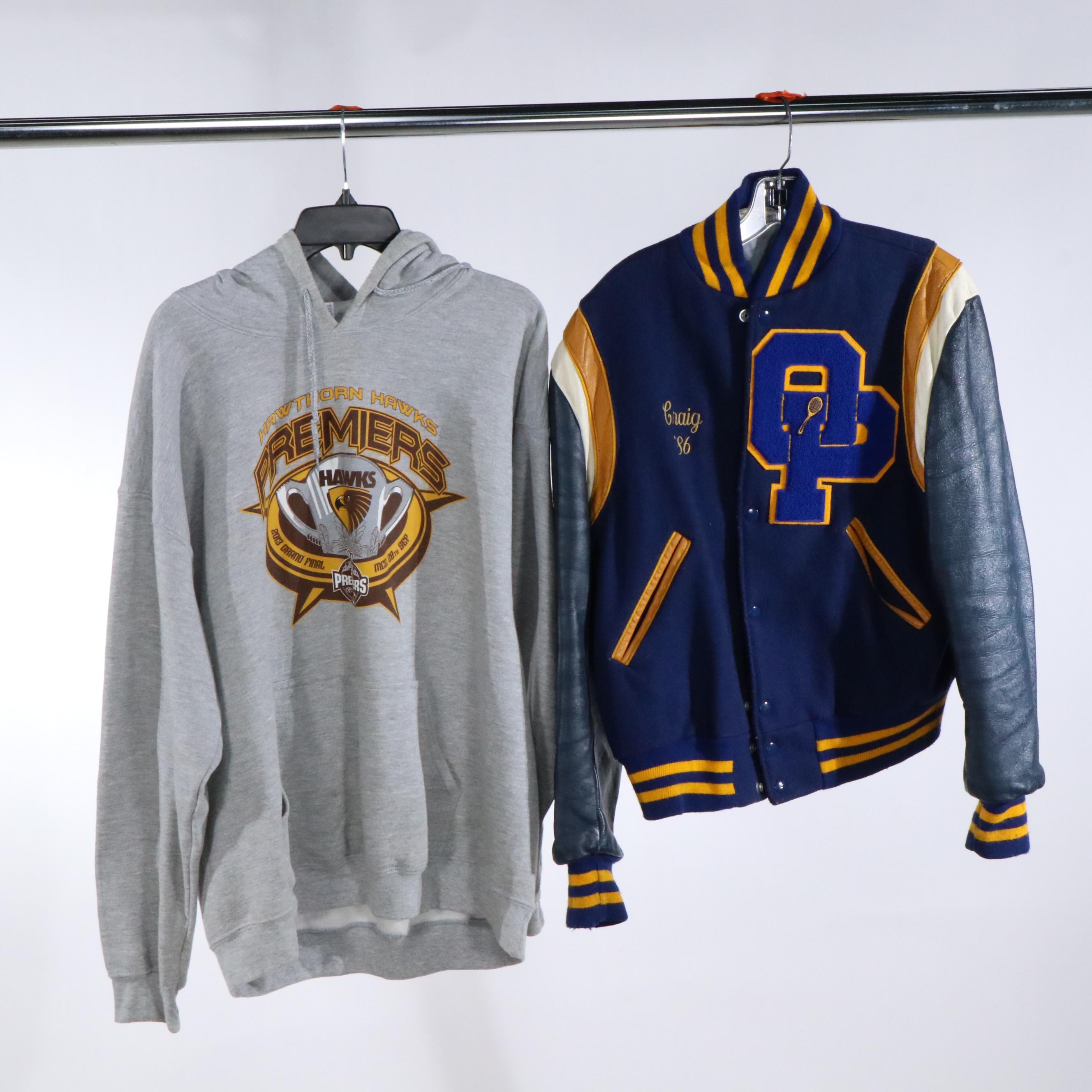 Letterman Jacket with Sports T-Shirts, Hoodie, and More