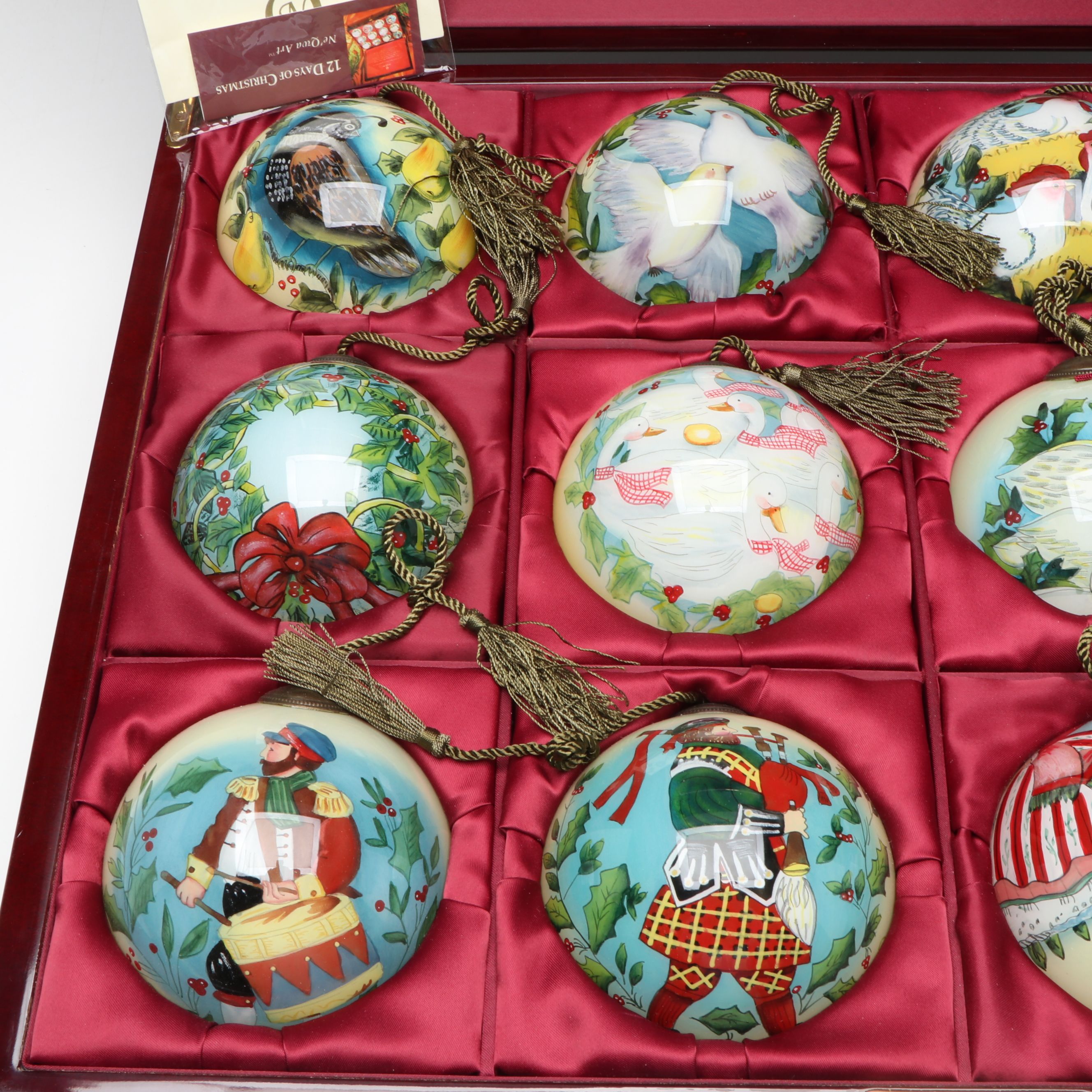 Susan Winget for Ne'Qwa Art "12 Days of Christmas" Blown Glass Ornament Set