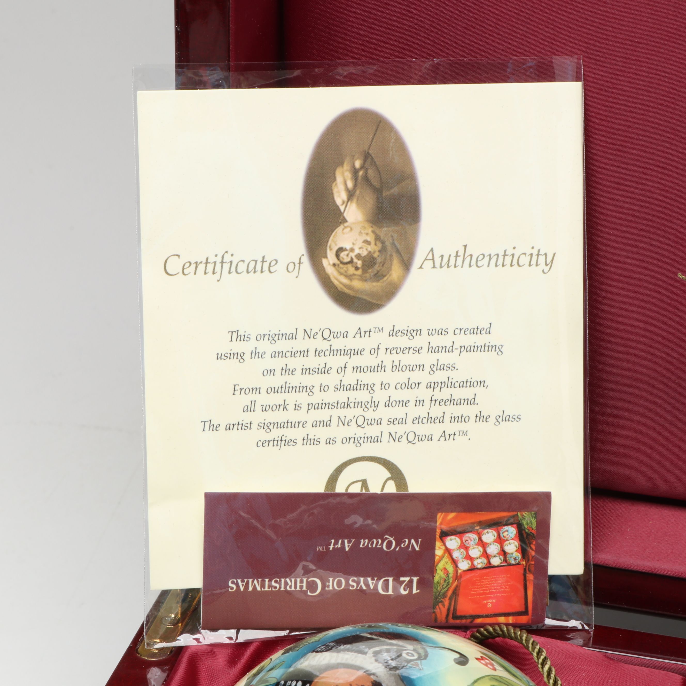 Susan Winget for Ne'Qwa Art "12 Days of Christmas" Blown Glass Ornament Set