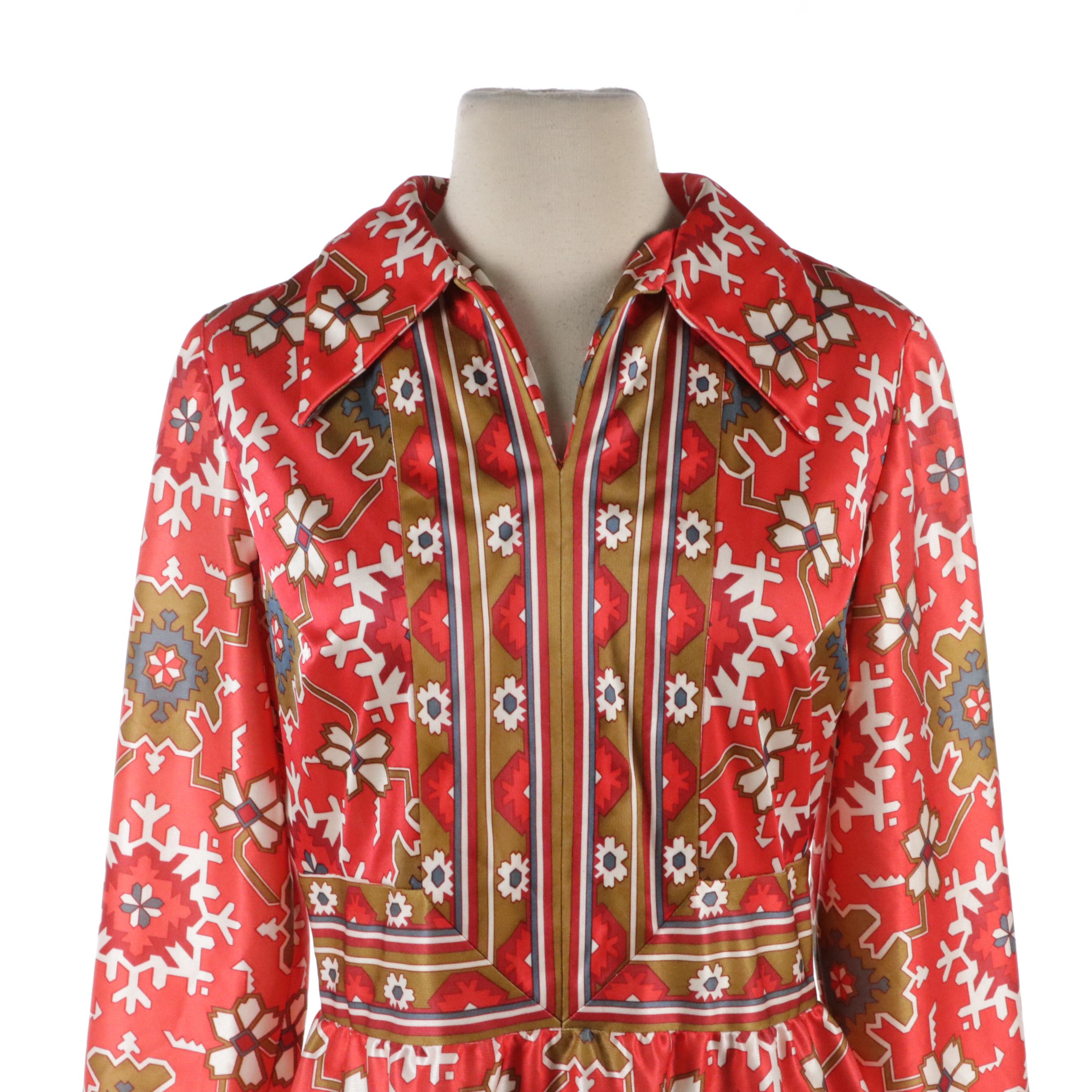 Star of Siam Vintage Metallic Multicolor Silk Jacket, Other Long Sleeve Dress
