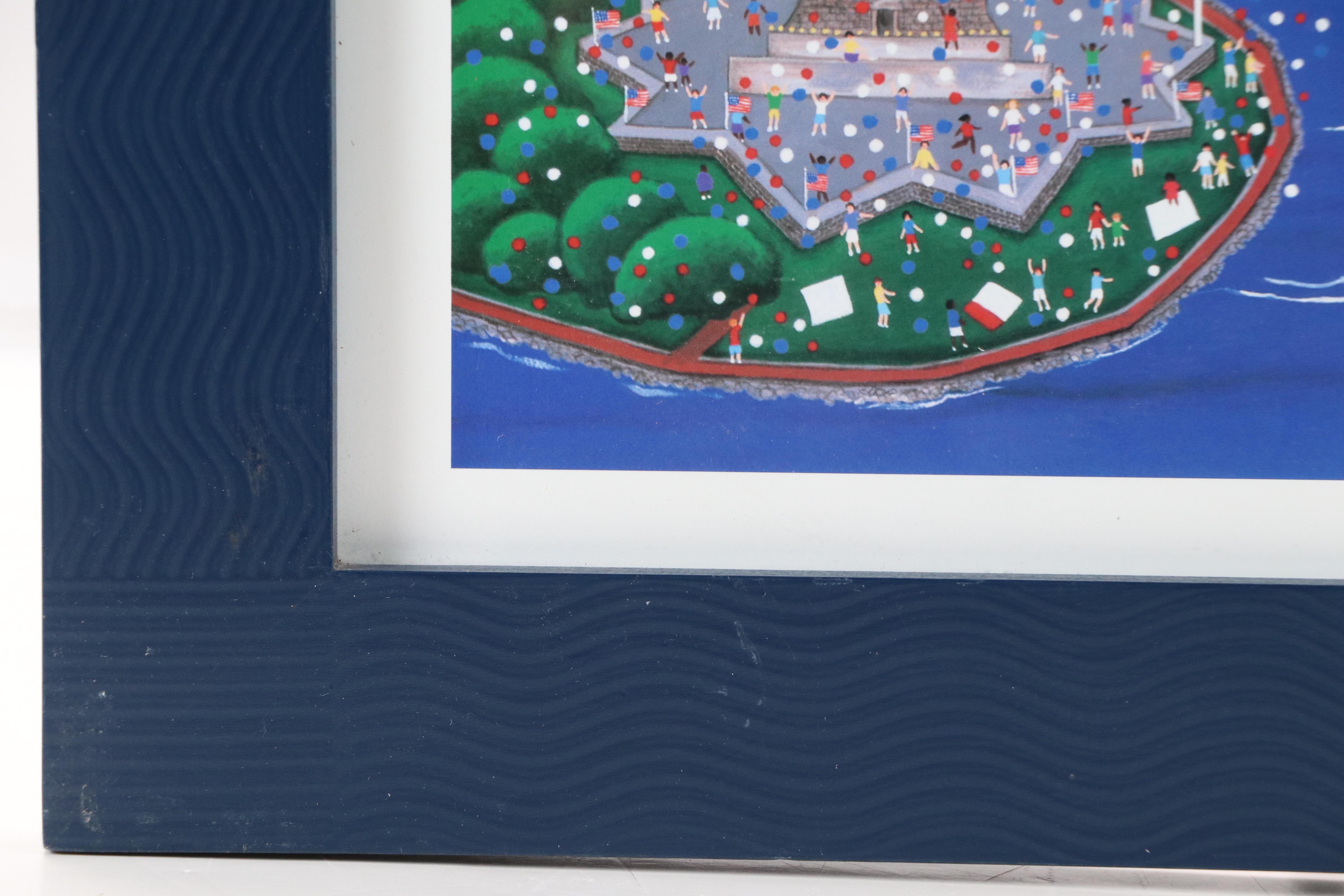 After Patricia Palermino Folk Art Offset Lithograph "Operation Sail New York"