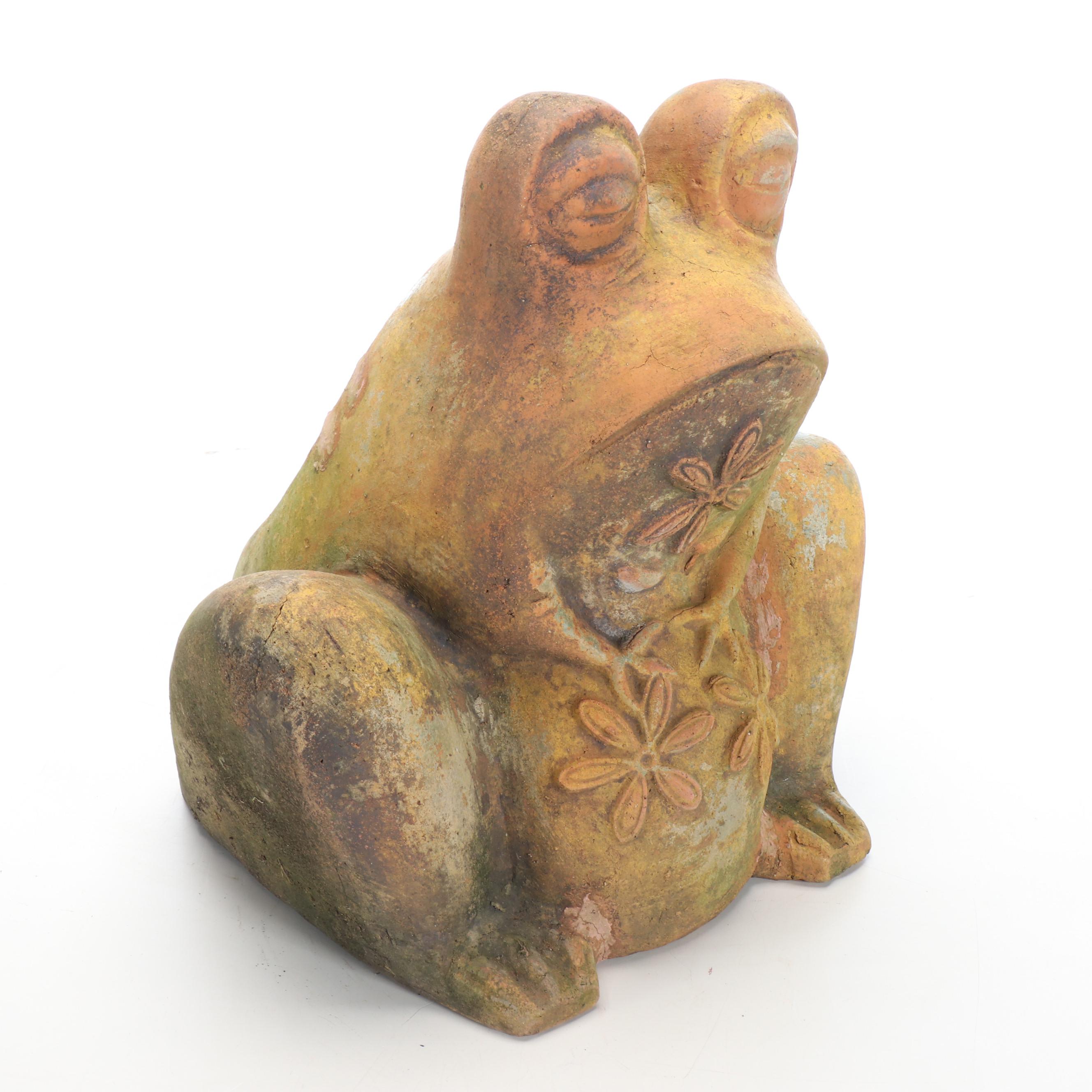 Rustic Frog Metal Planter