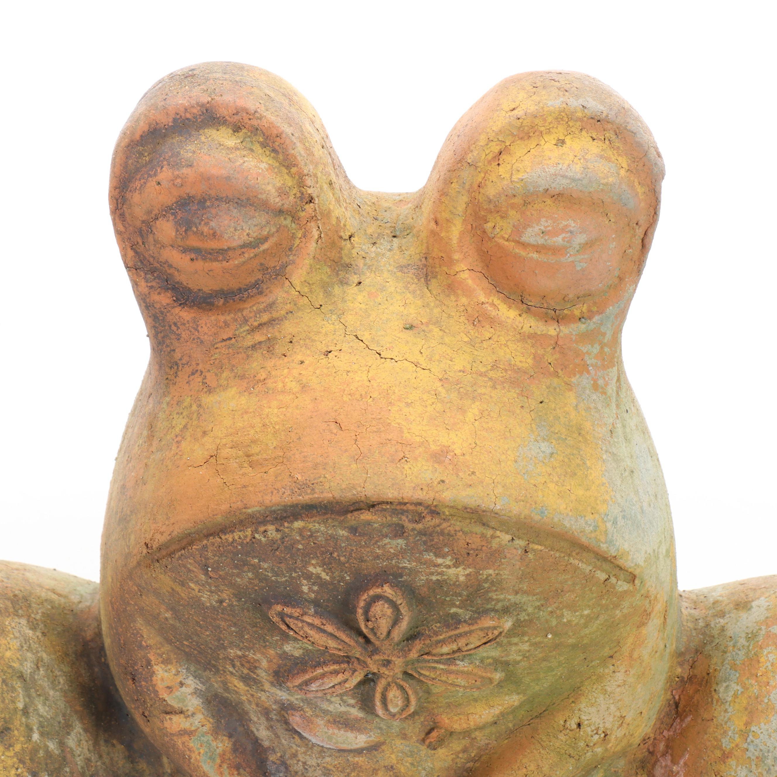 Rustic Frog Metal Planter