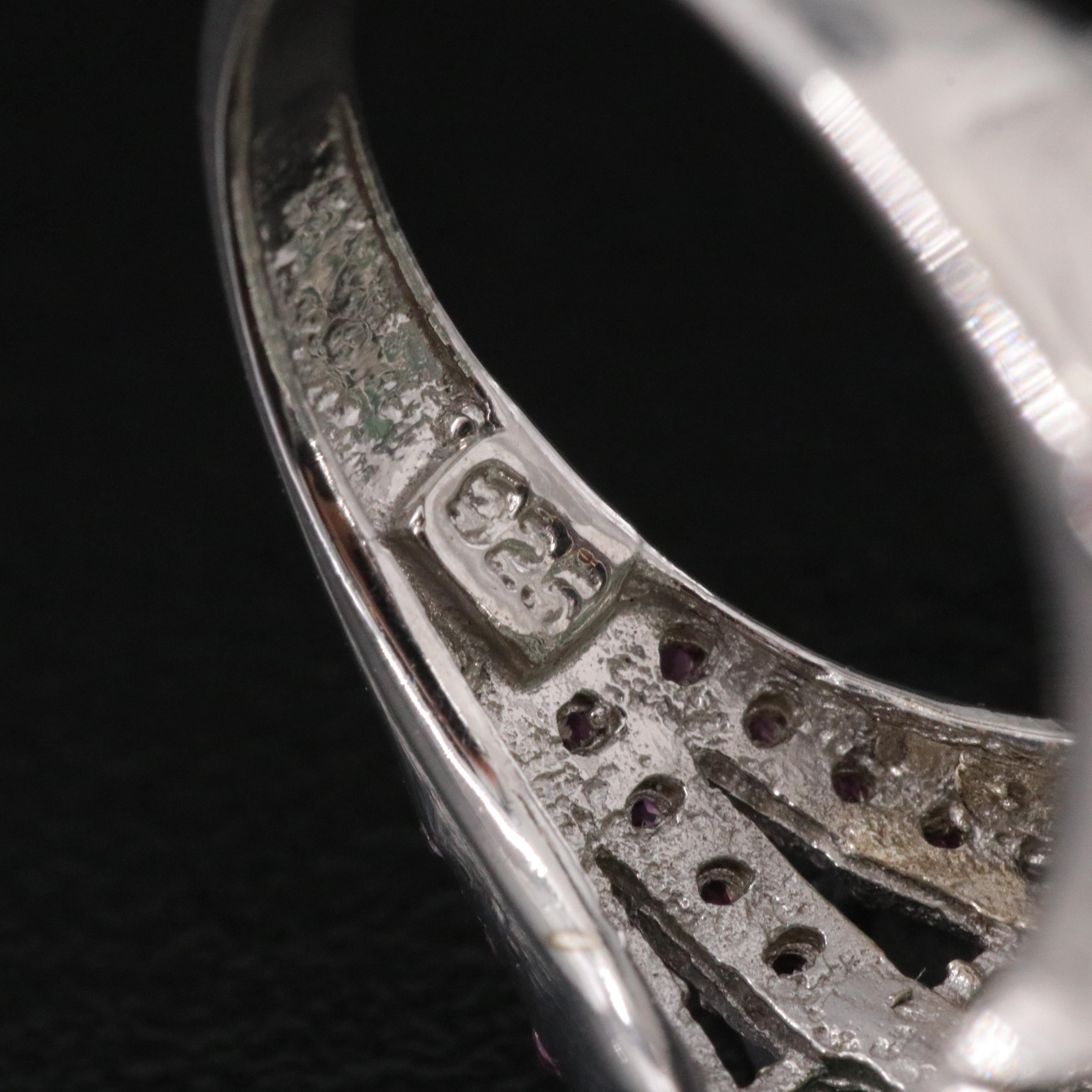 Sterling Emerald and Garnet Shield Ring