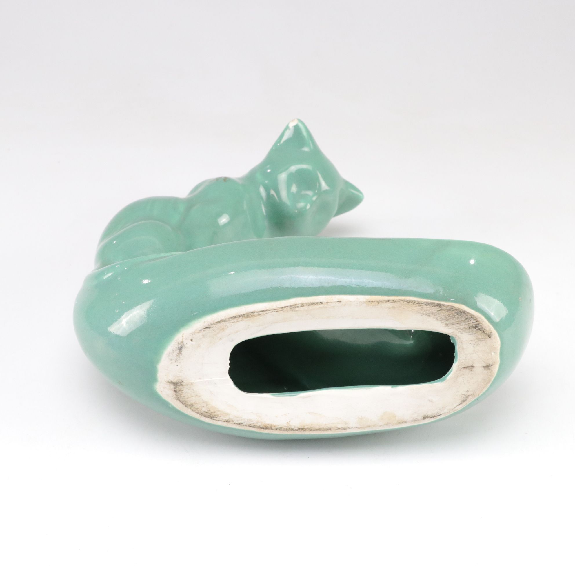 Royal Haeger Aqua Ceramic Cat Fishbowl with Cobalt Angel Fish Ashtray & More