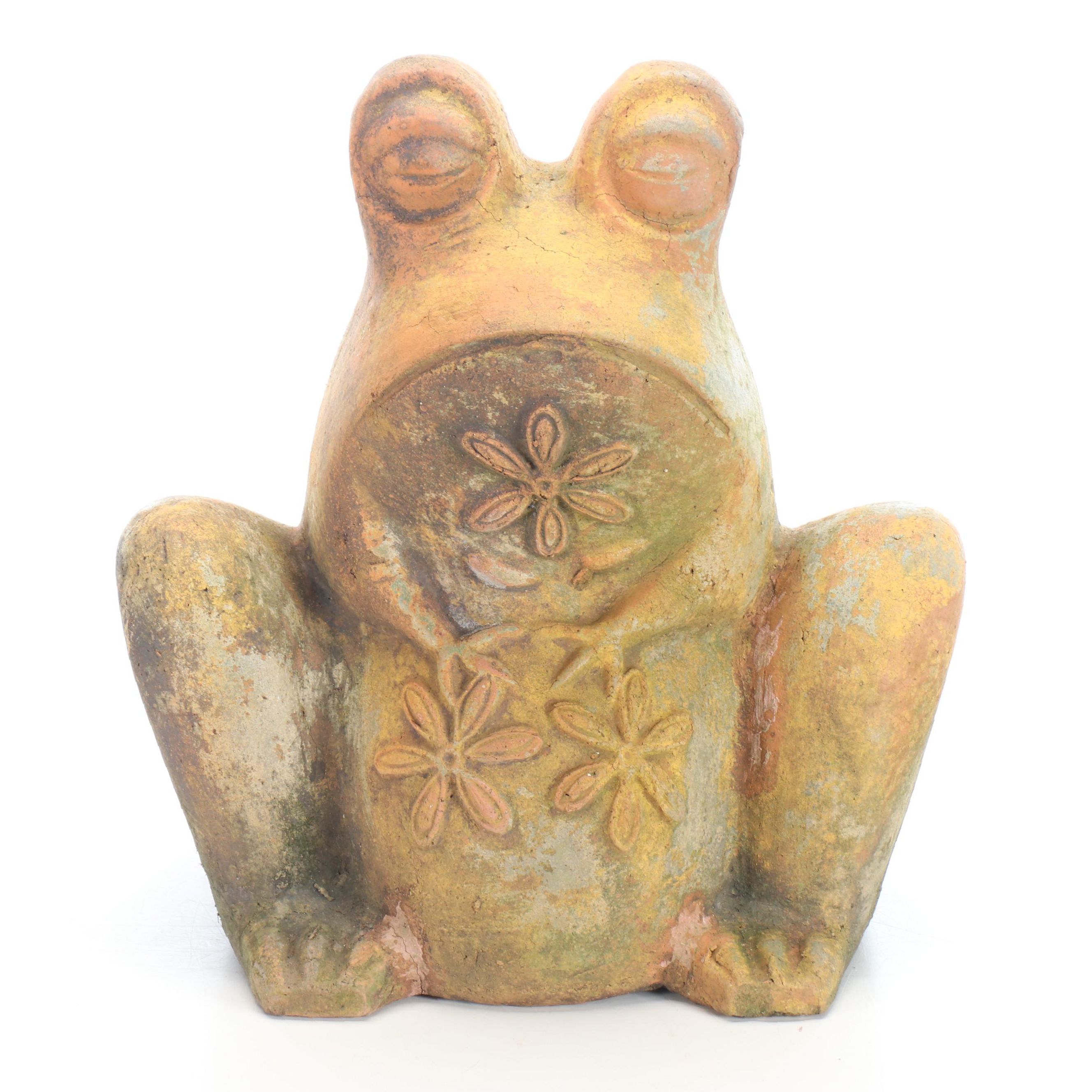 Rustic Frog Metal Planter