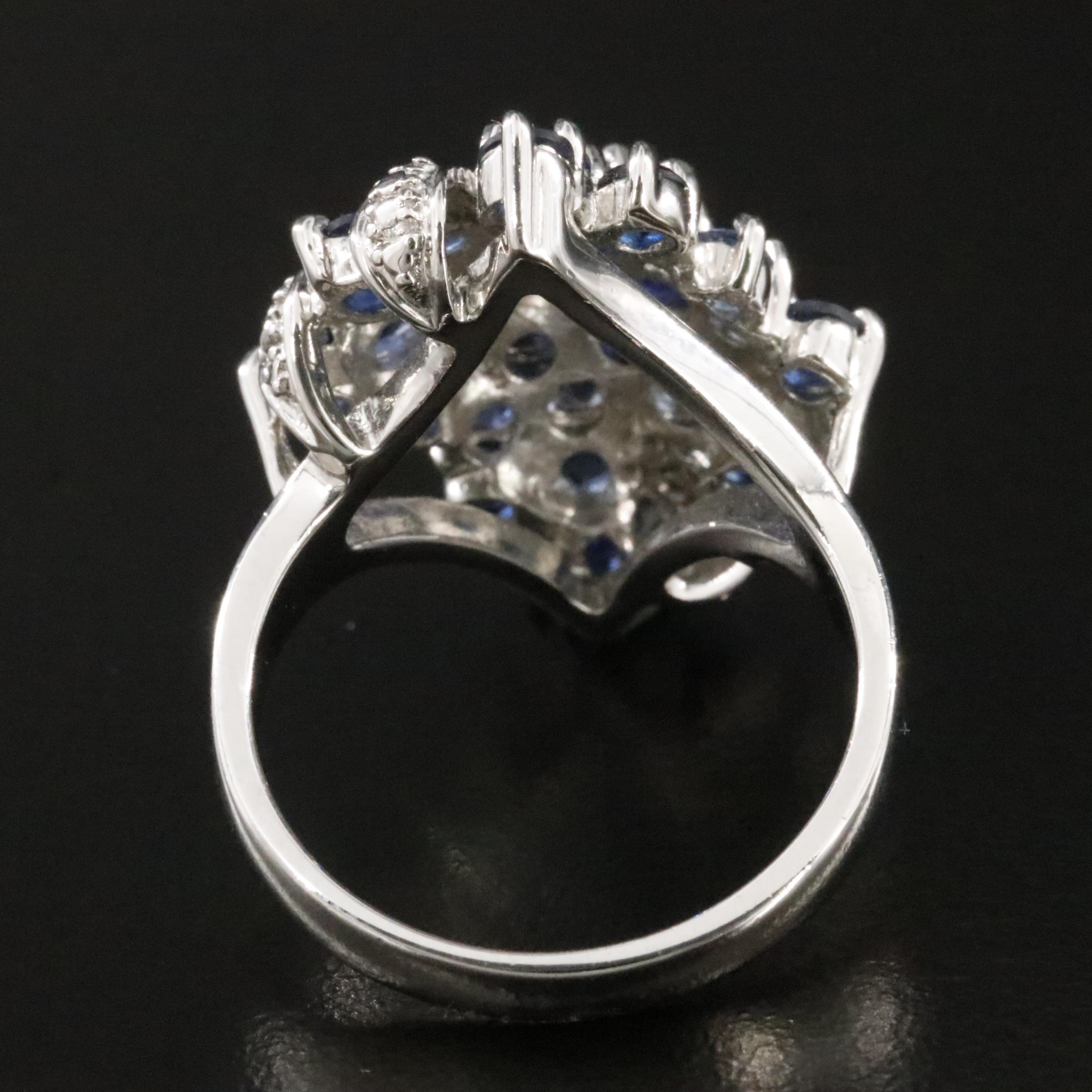 Sterling Sapphire and Diamond Ring